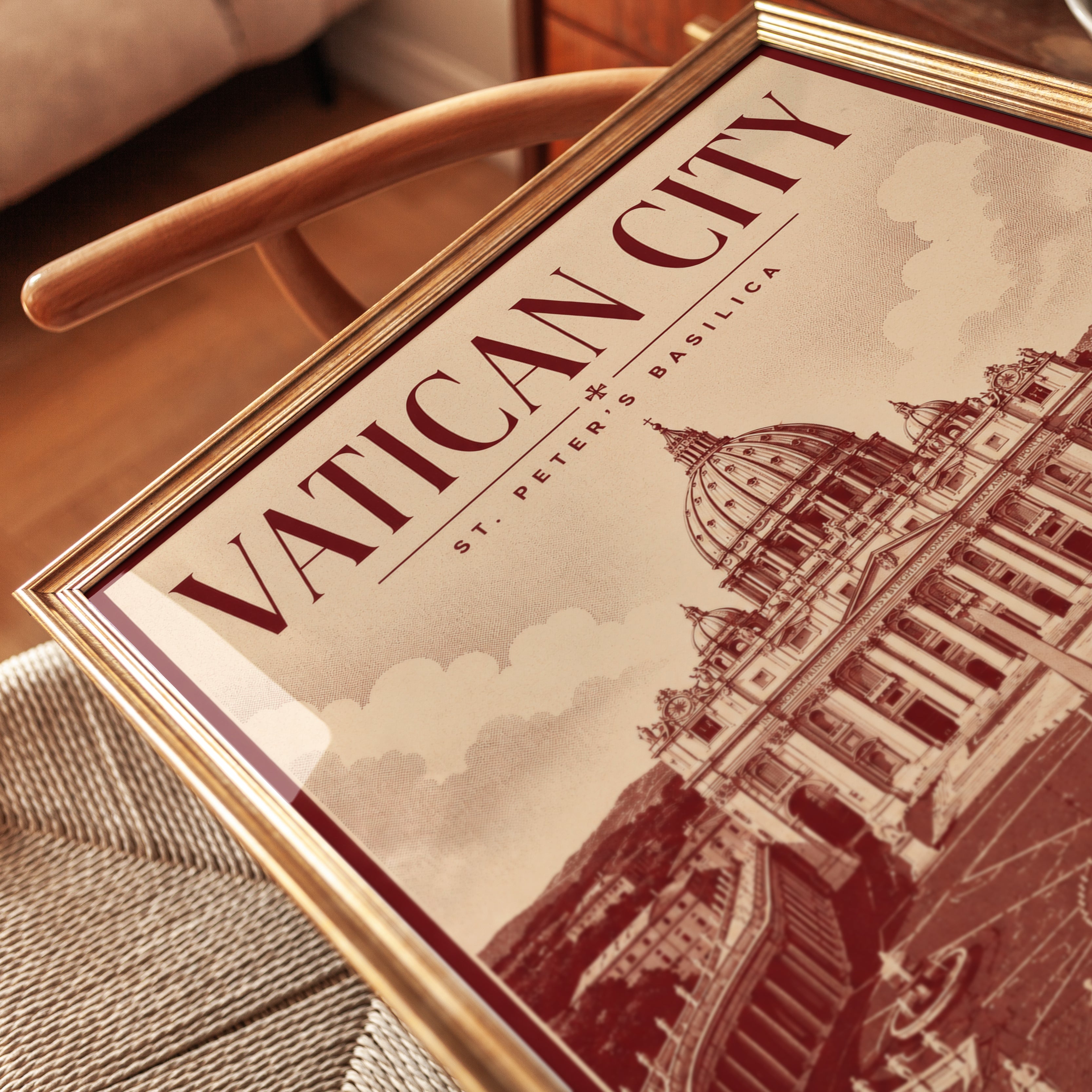 Vatican City Poster – Rome Travel Print - detail