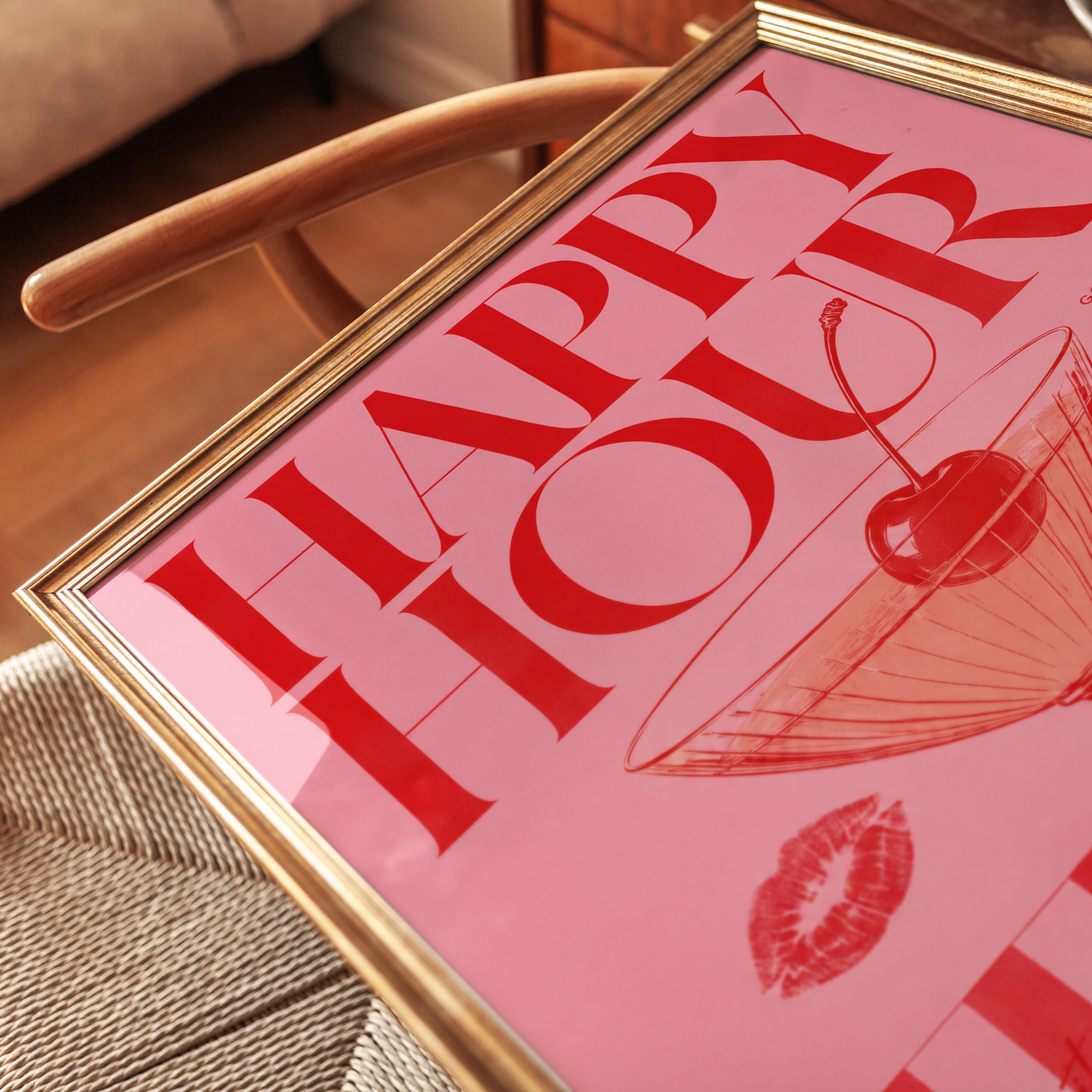 Happy Hour Wall Art – Cocktail Kitchen Print - detail