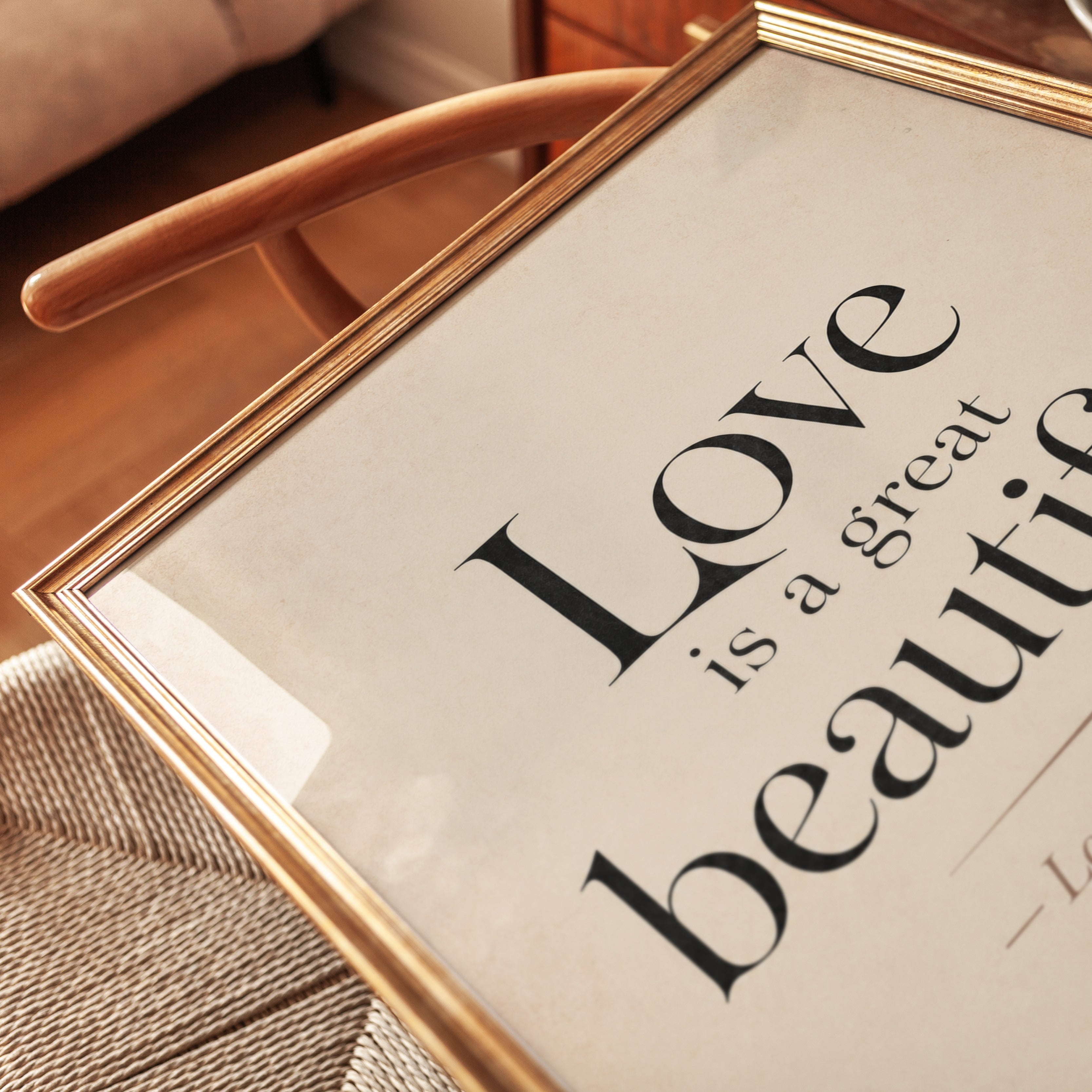 Love Is a Great Beautifier Quote Print: Louisa May Alcott - detail