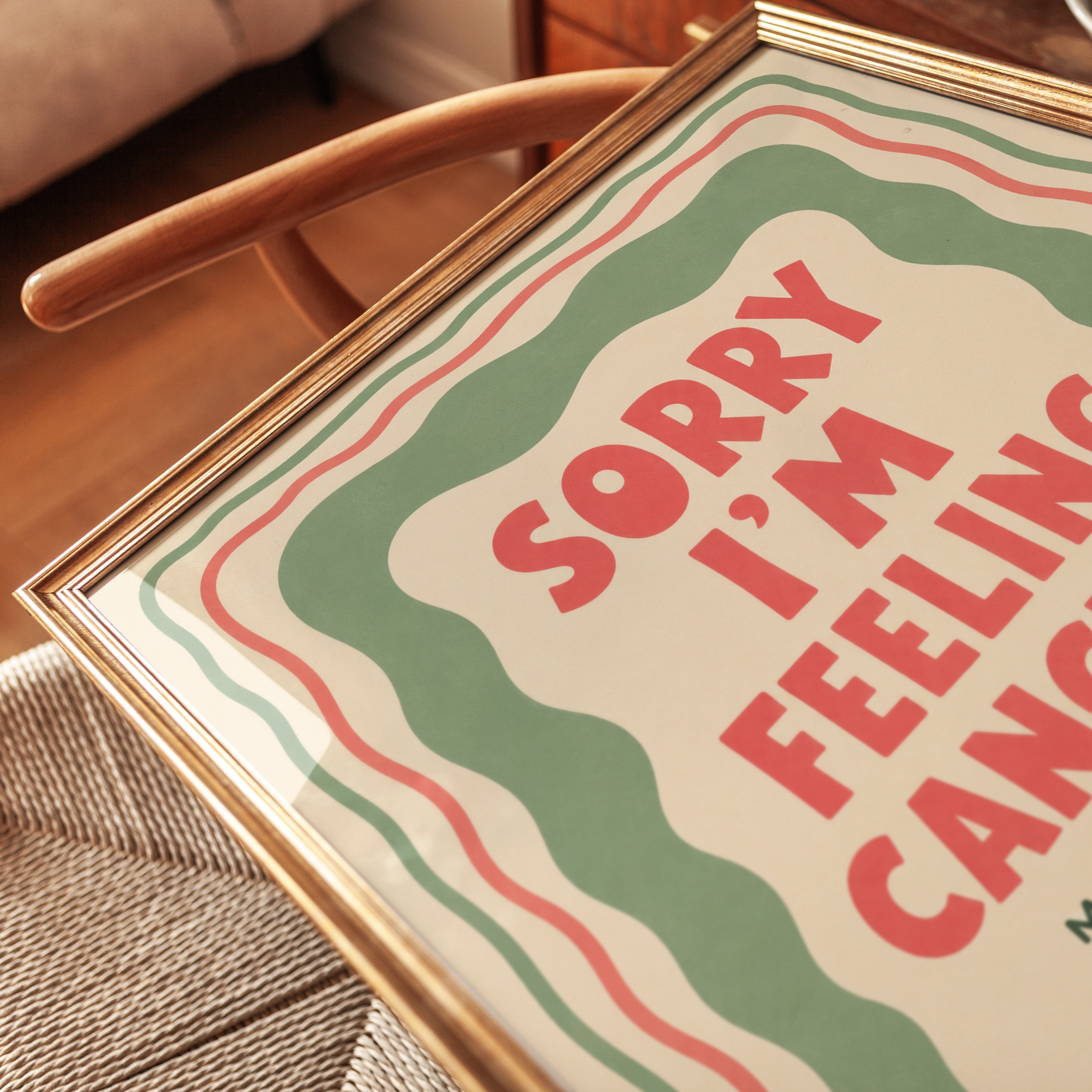 Feeling Cancelly Retro Poster: Humorous Vintage Typography Print - detail