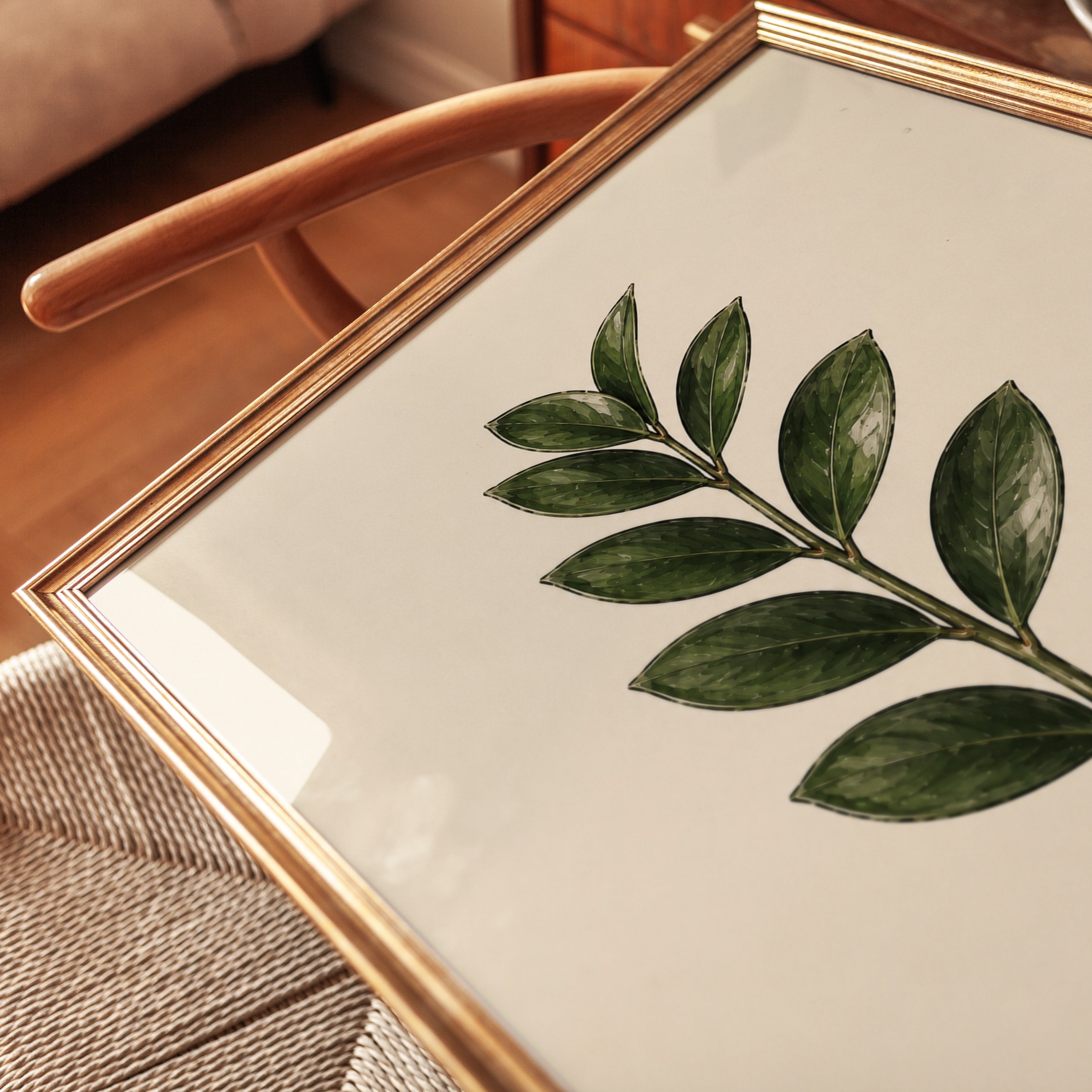 ZZ Plant Botanical Print: Vintage Illustration Wall Art - detail
