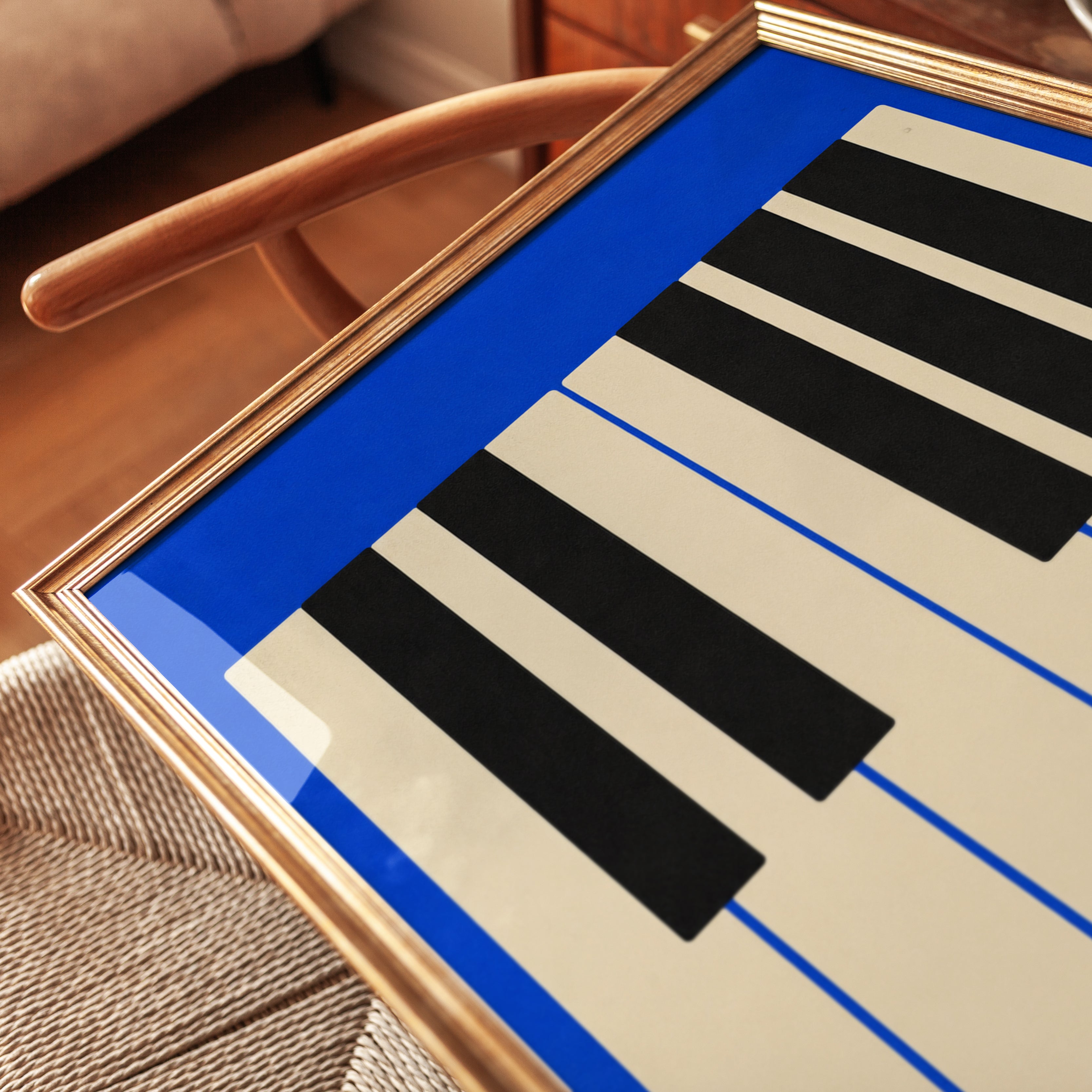 Piano Keys Art Print — Bold Graphic Music Poster - detail