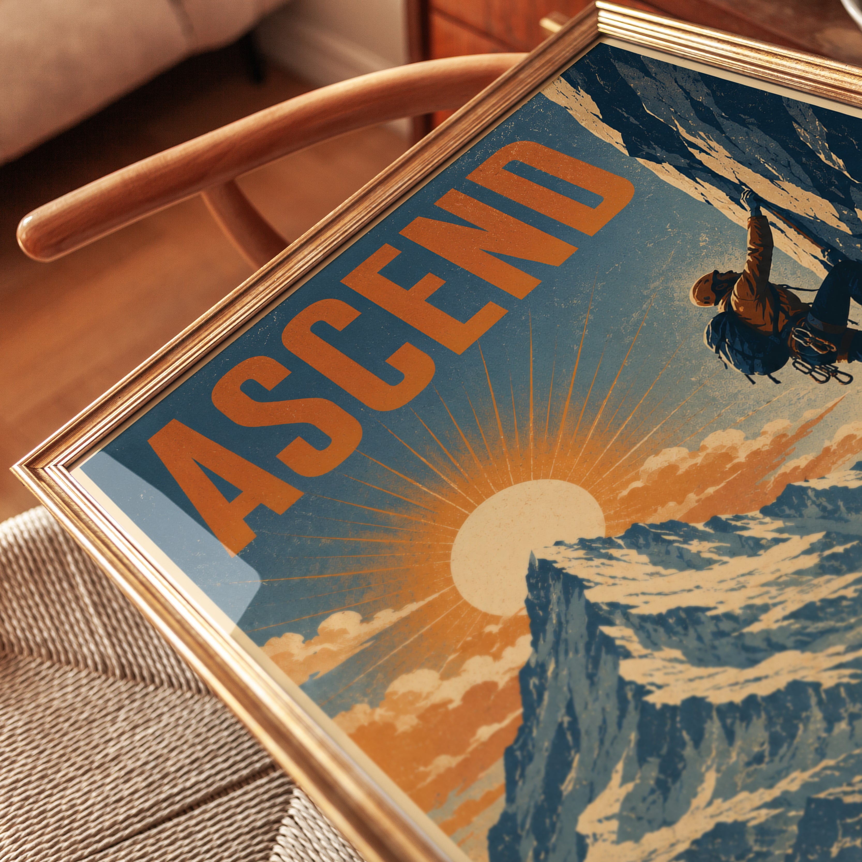 Mountain Climbing Poster – Motivational Wall Art - detail