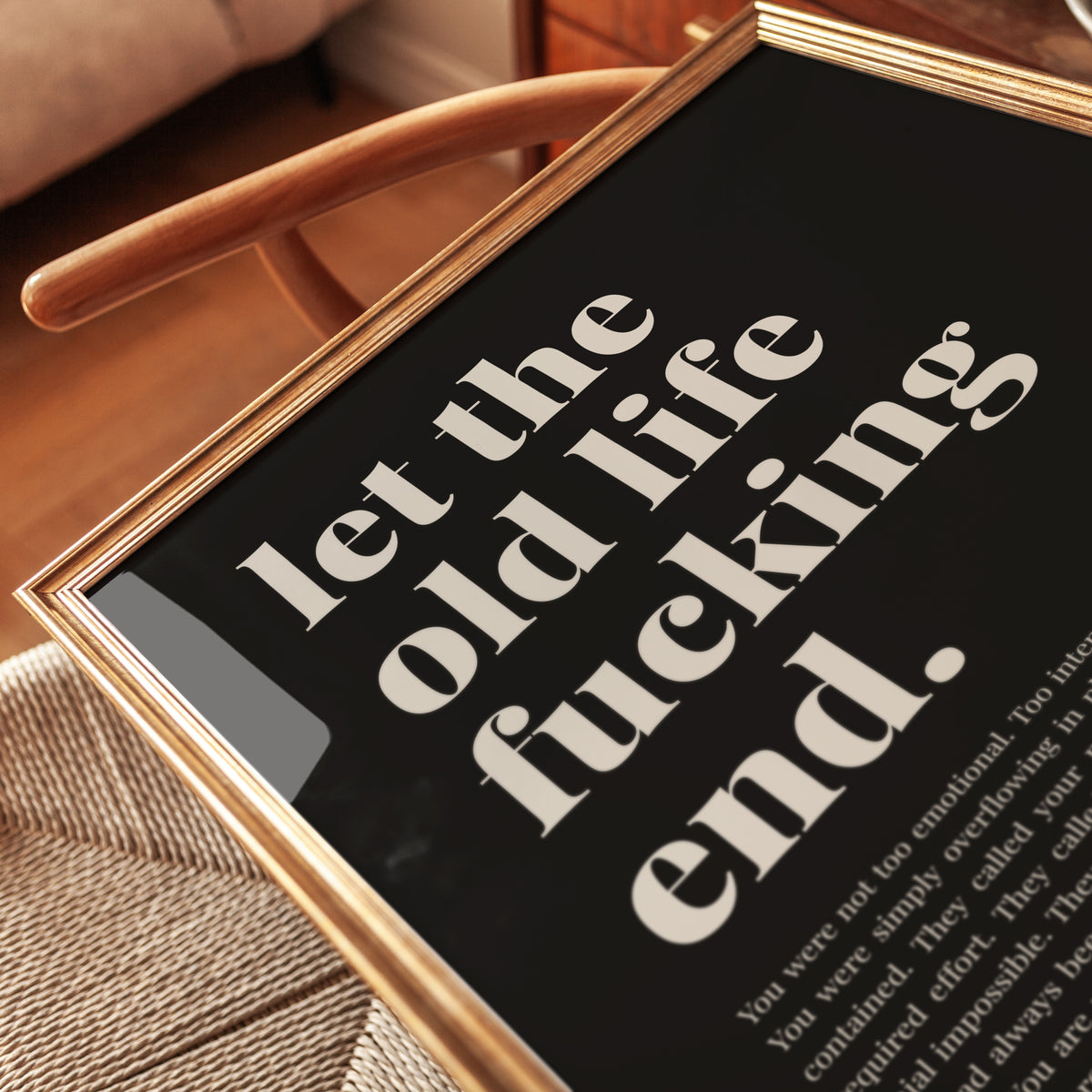 Motivational Quote Print – Let Go Wall Art - detail