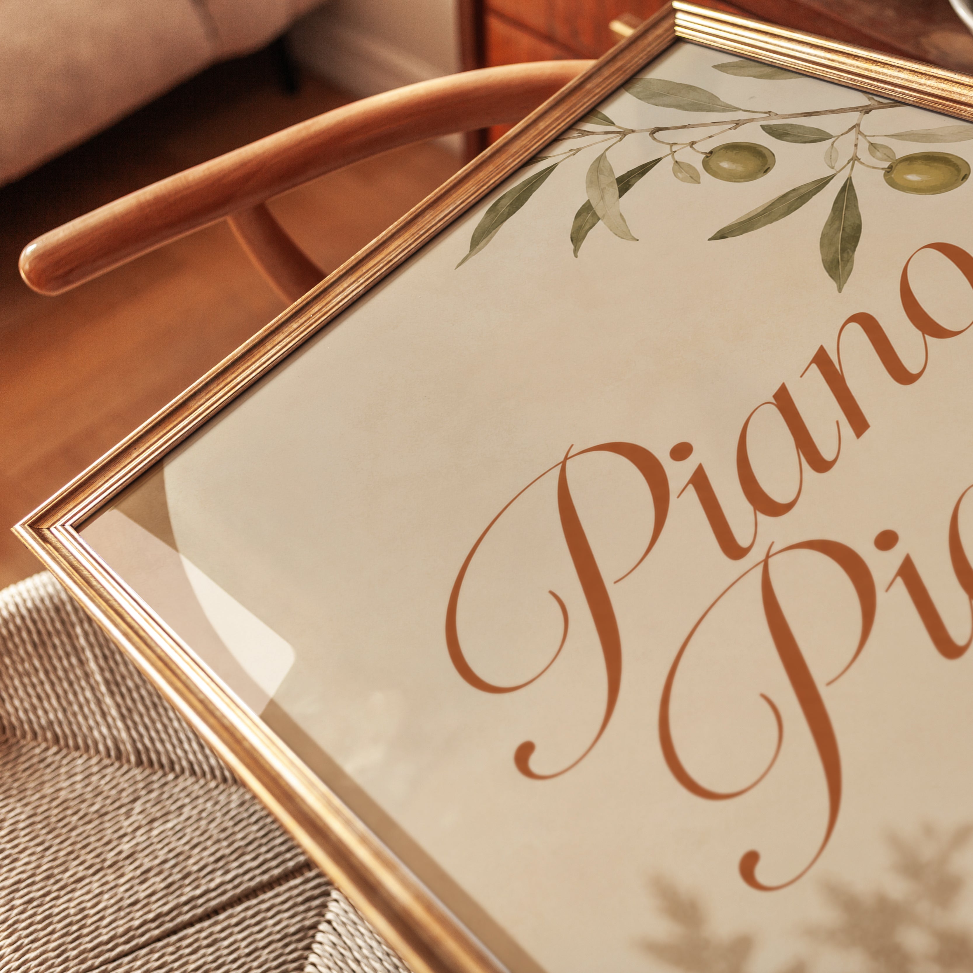 Italian Kitchen Wall Art – Piano Piano Print - detail