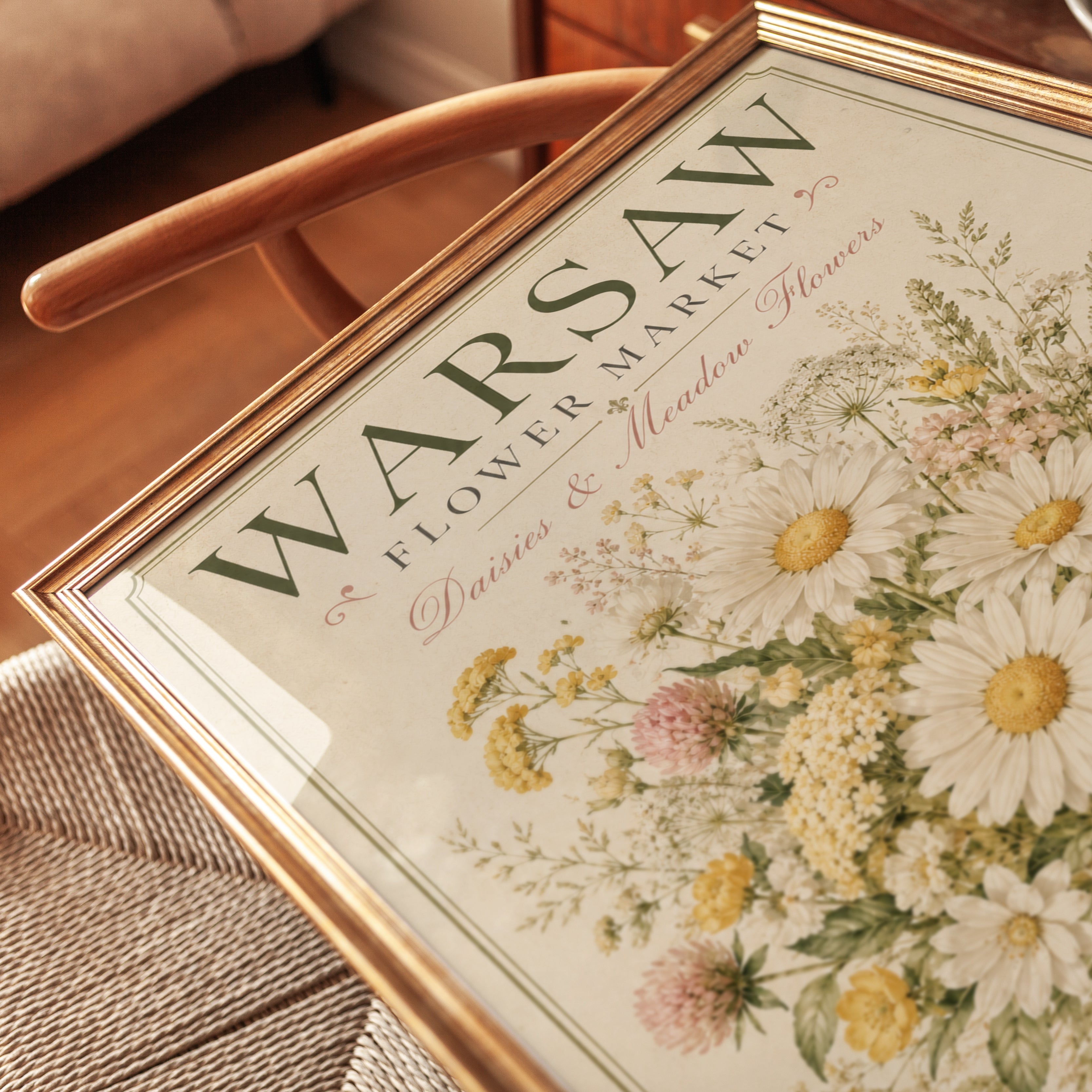 Vintage Botanical Flower Market Print — Warsaw Cottage Style - detail