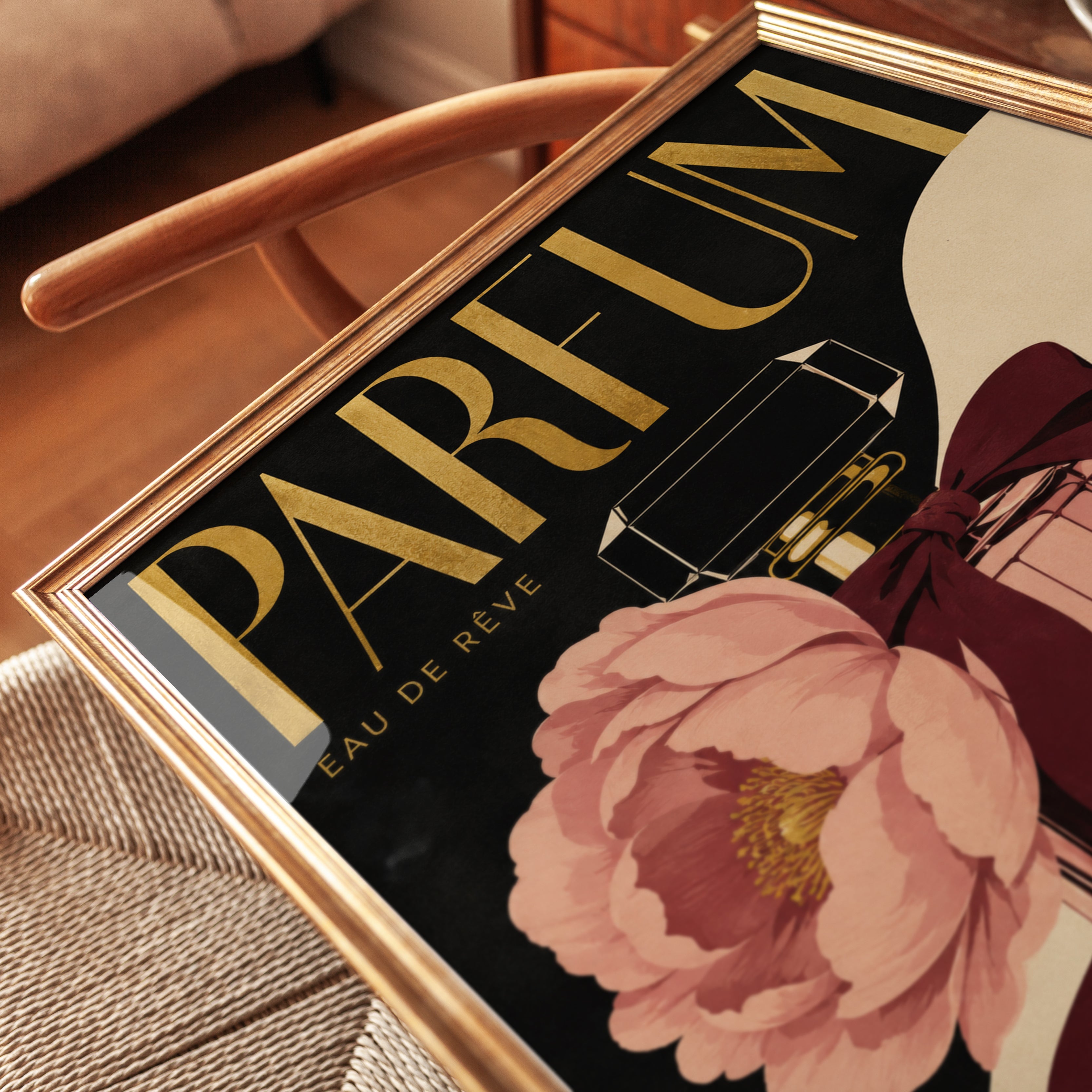Perfume Wall Art – Vintage Fashion Print - detail