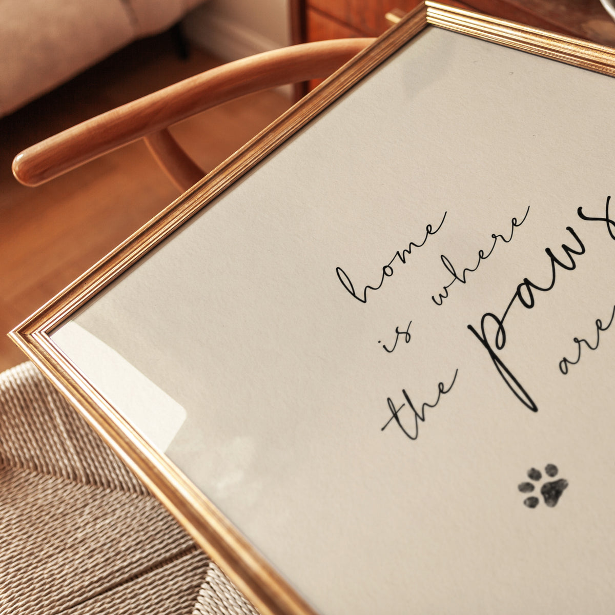 Home Is Where The Paws Are Print: Dog Lover Wall Art - detail