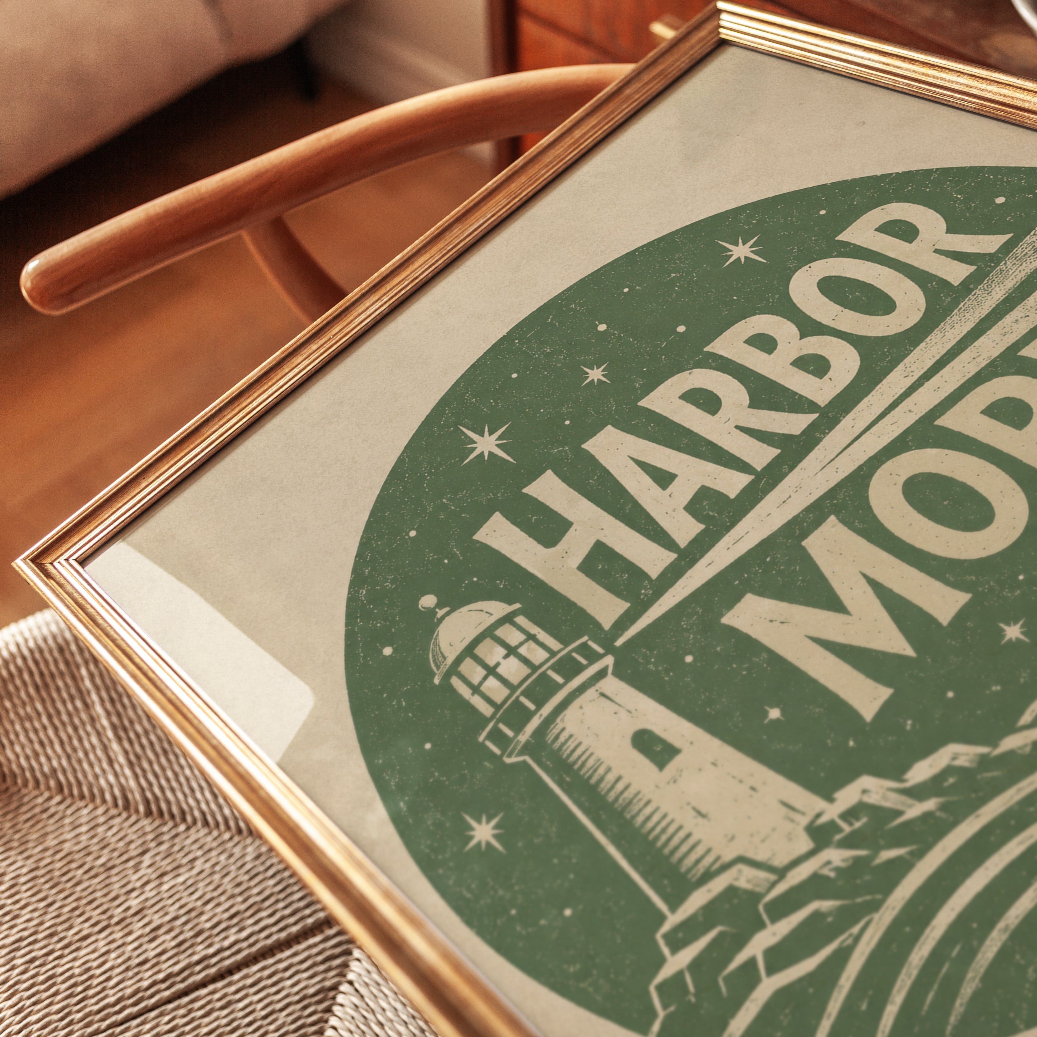 Lighthouse Wall Art: Vintage Coastal Style - detail