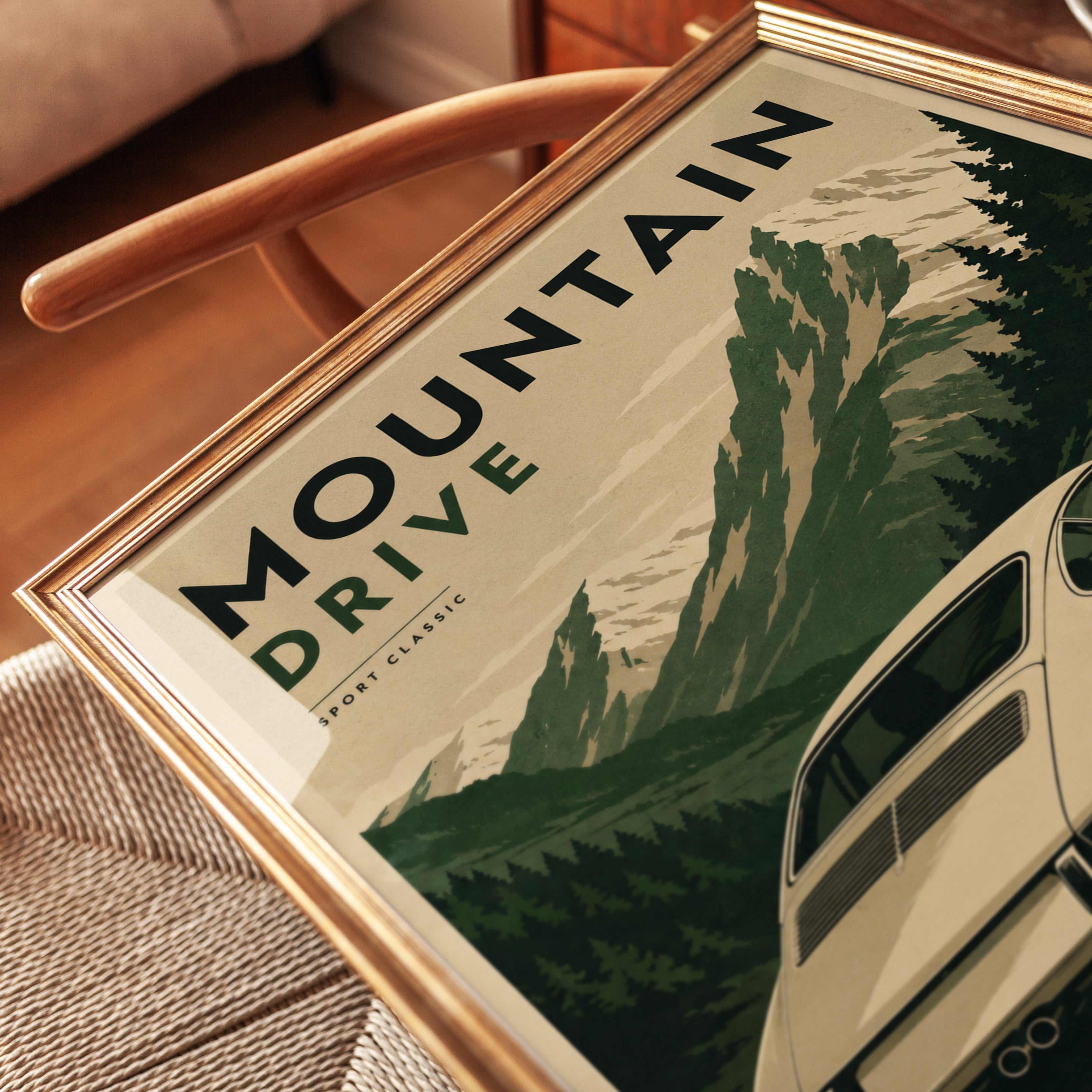 Vintage Porsche 911 Print - detail