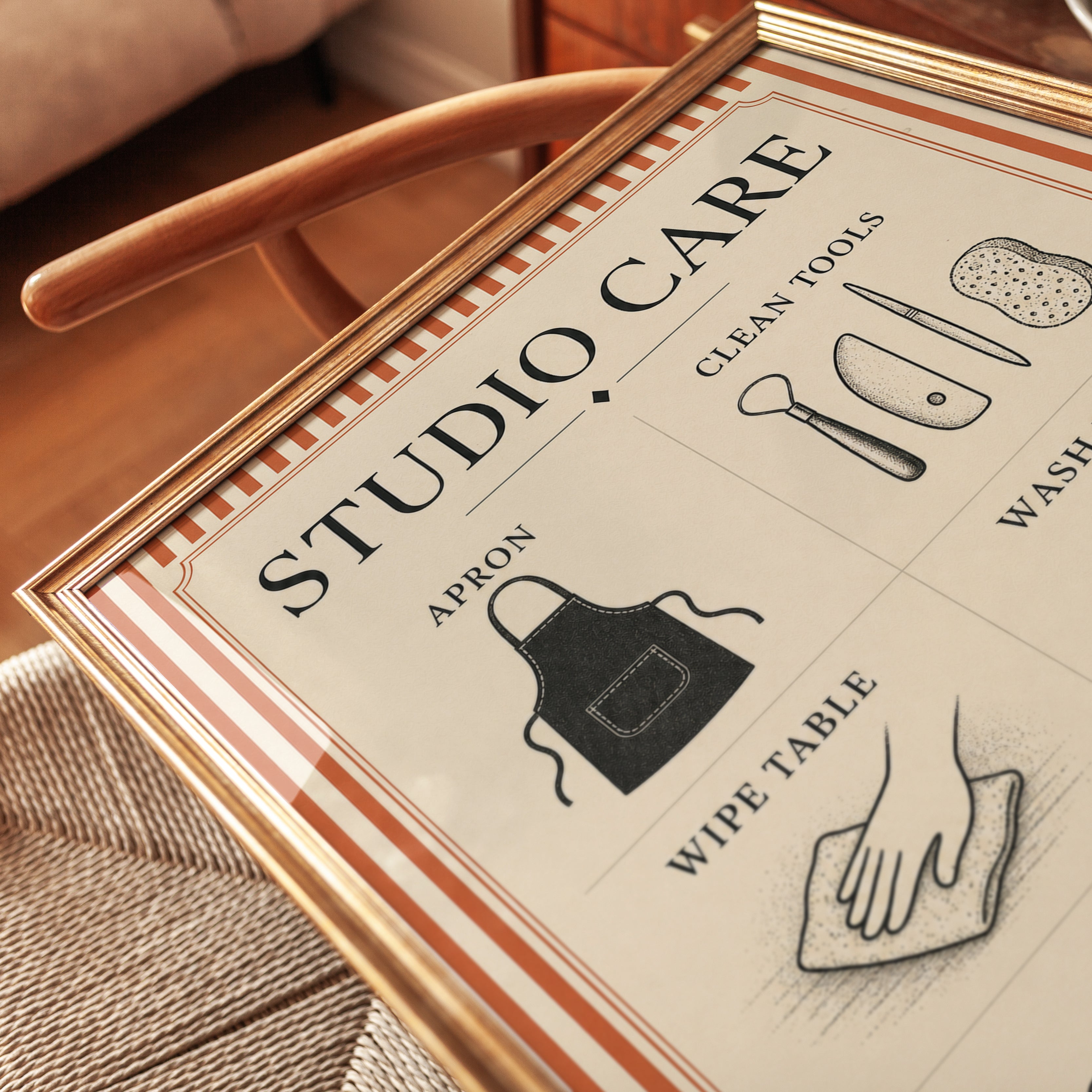 Vintage Studio Care Guide Print - detail