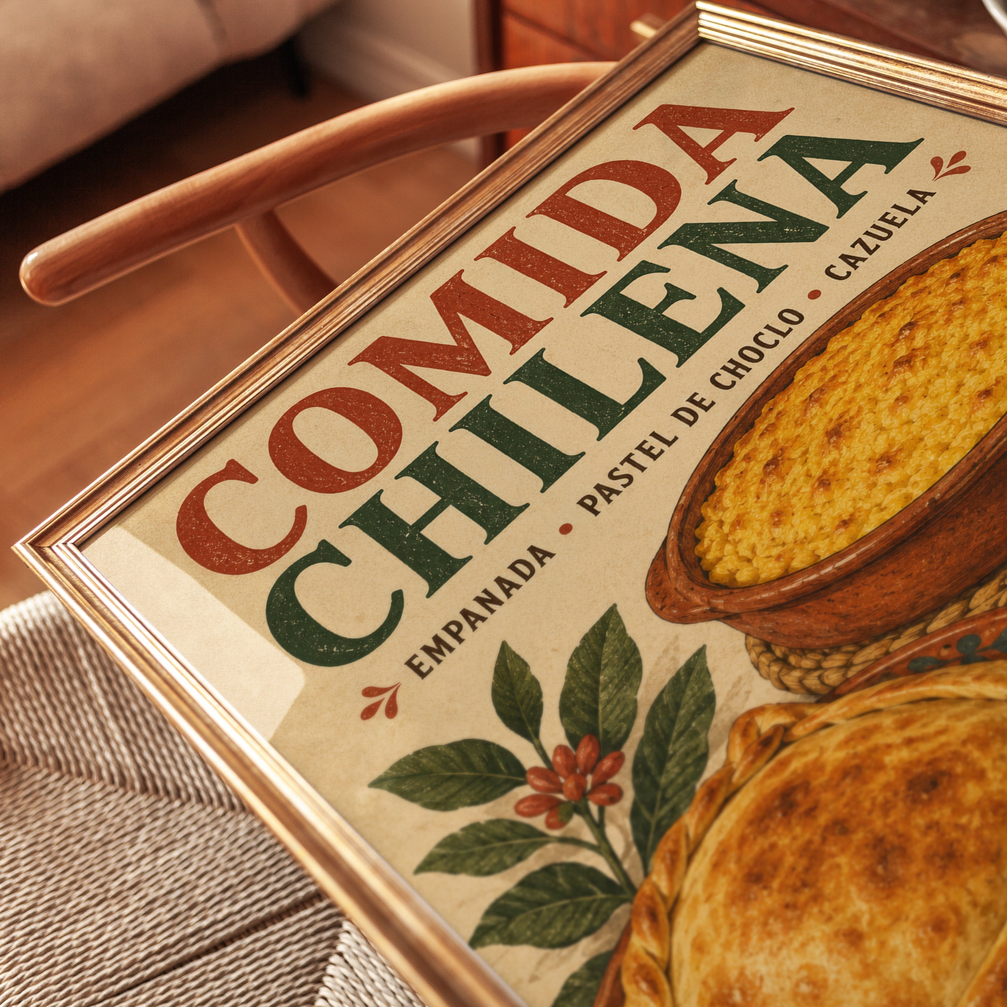 Chilean Food Wall Art – Vintage Kitchen Print - detail