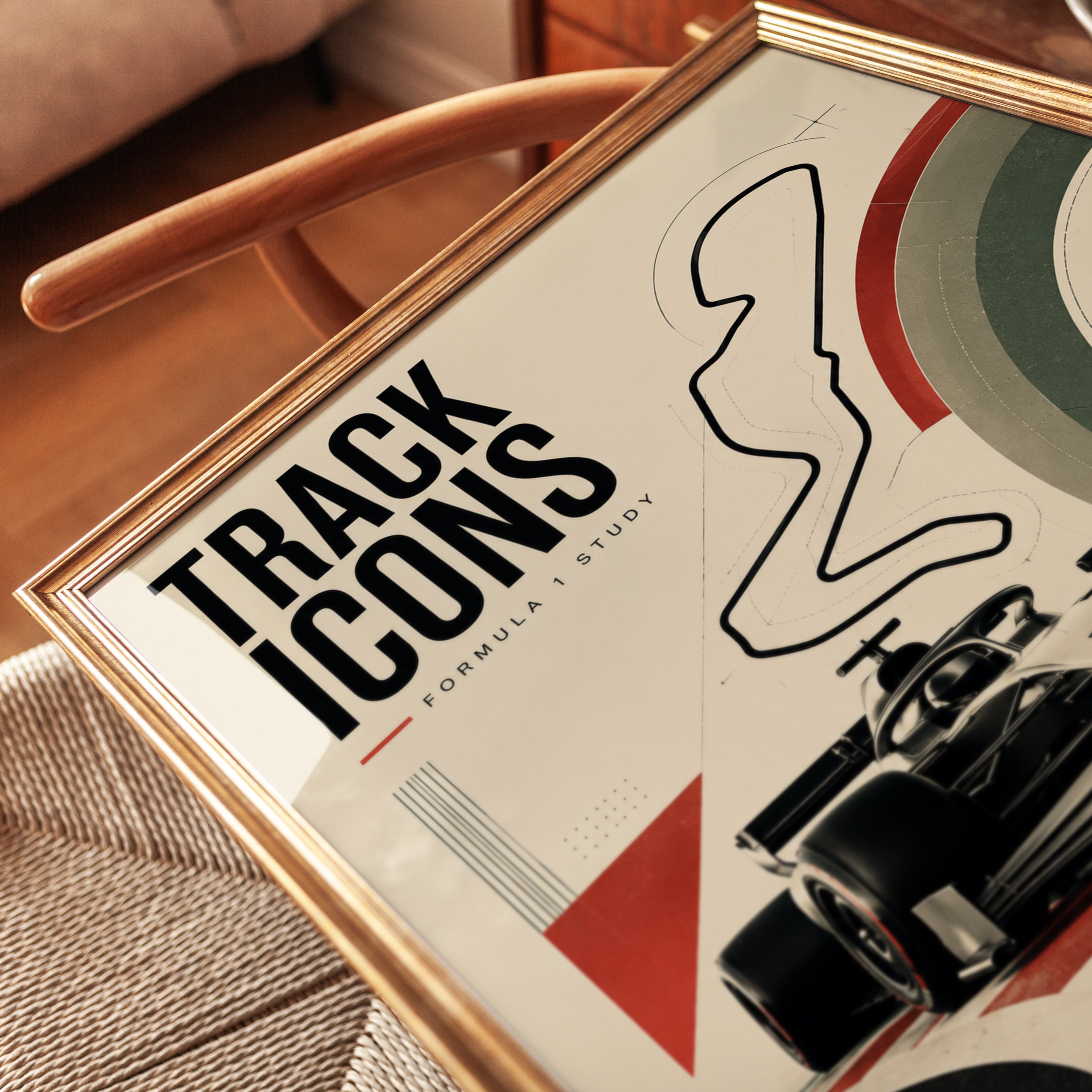 Formula 1 Track Icons Print: Vintage Racing Poster Art - detail