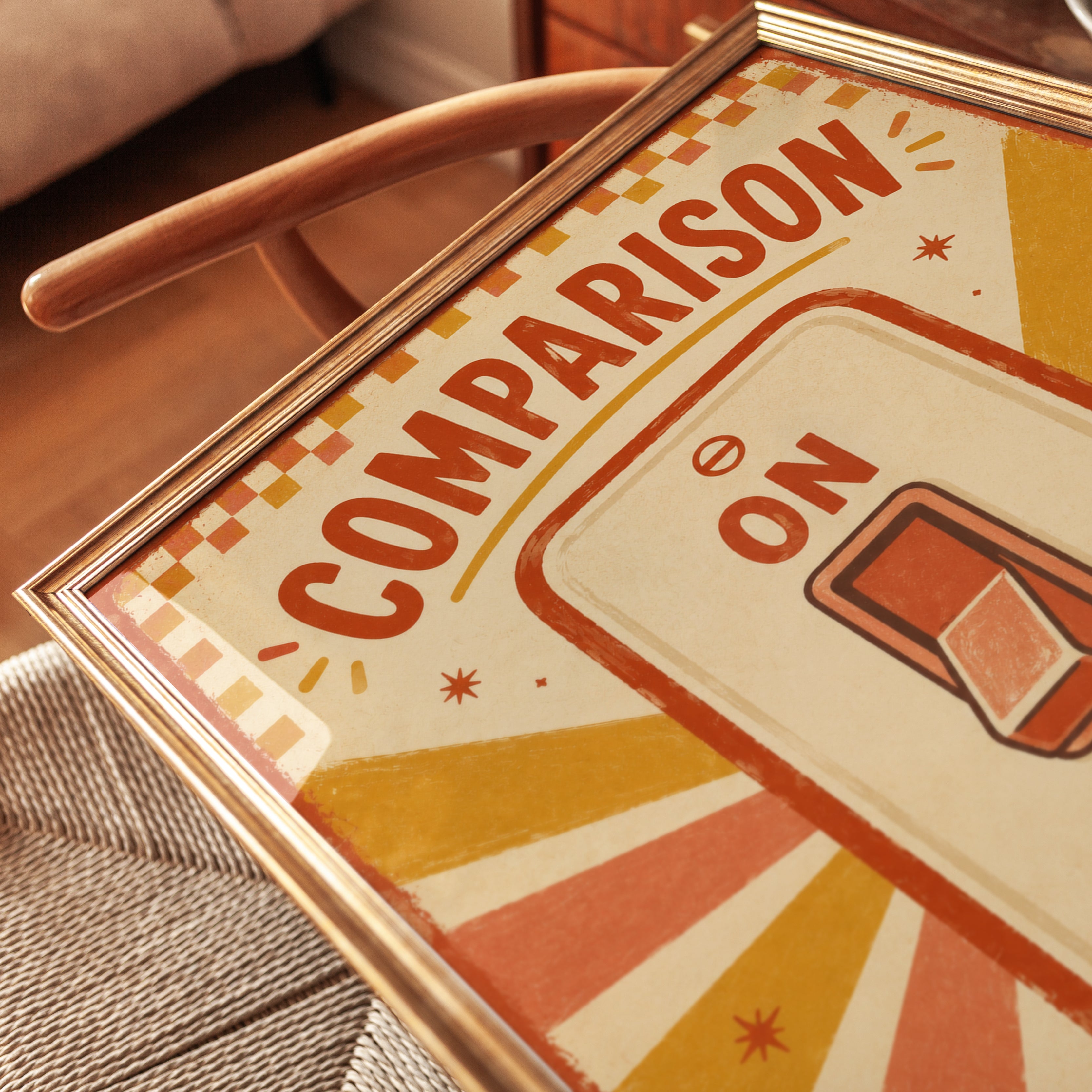 Turn Off Comparison Print – Motivational Wall Art - detail