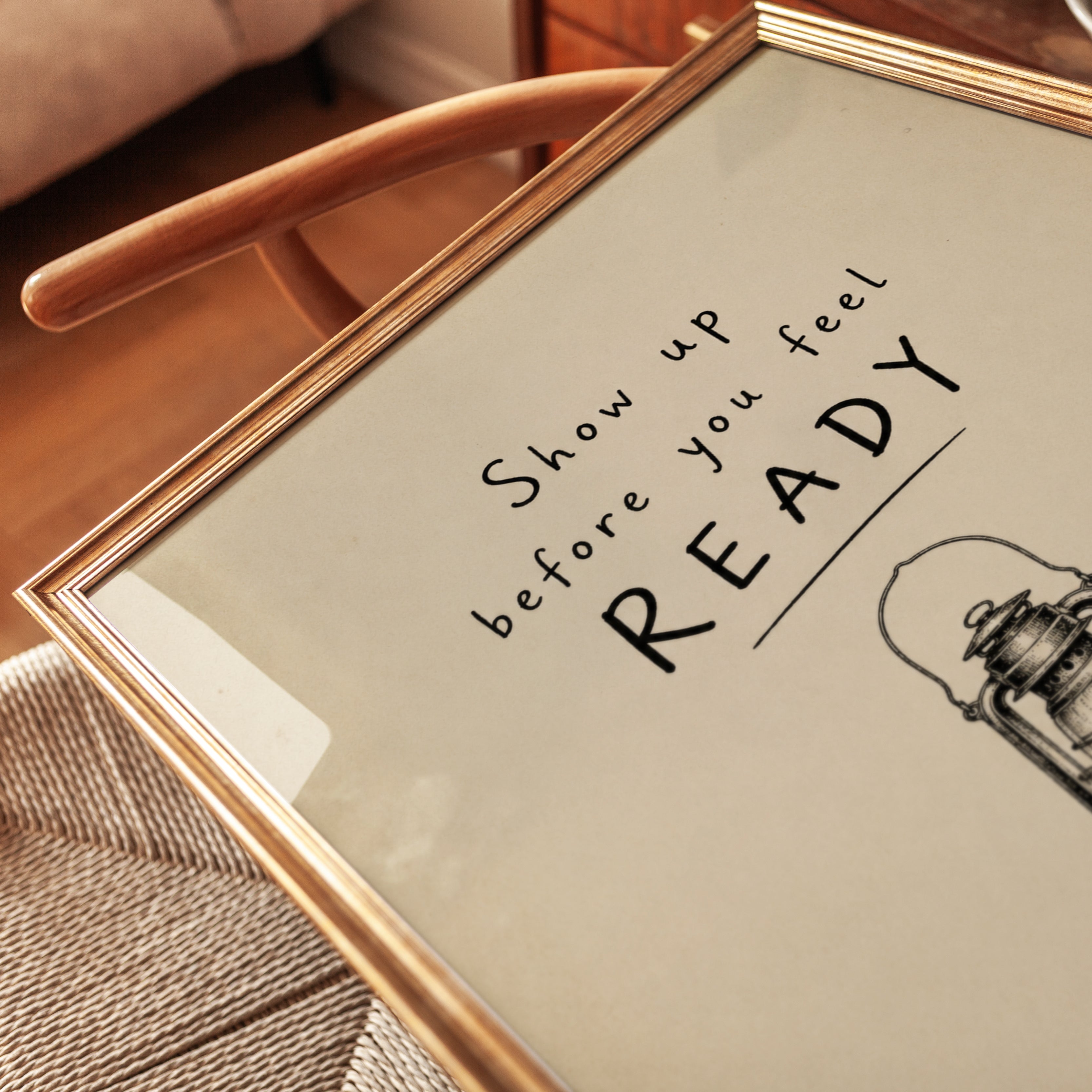 Motivational Quote Print: 'Show Up Before You Feel Ready' - detail