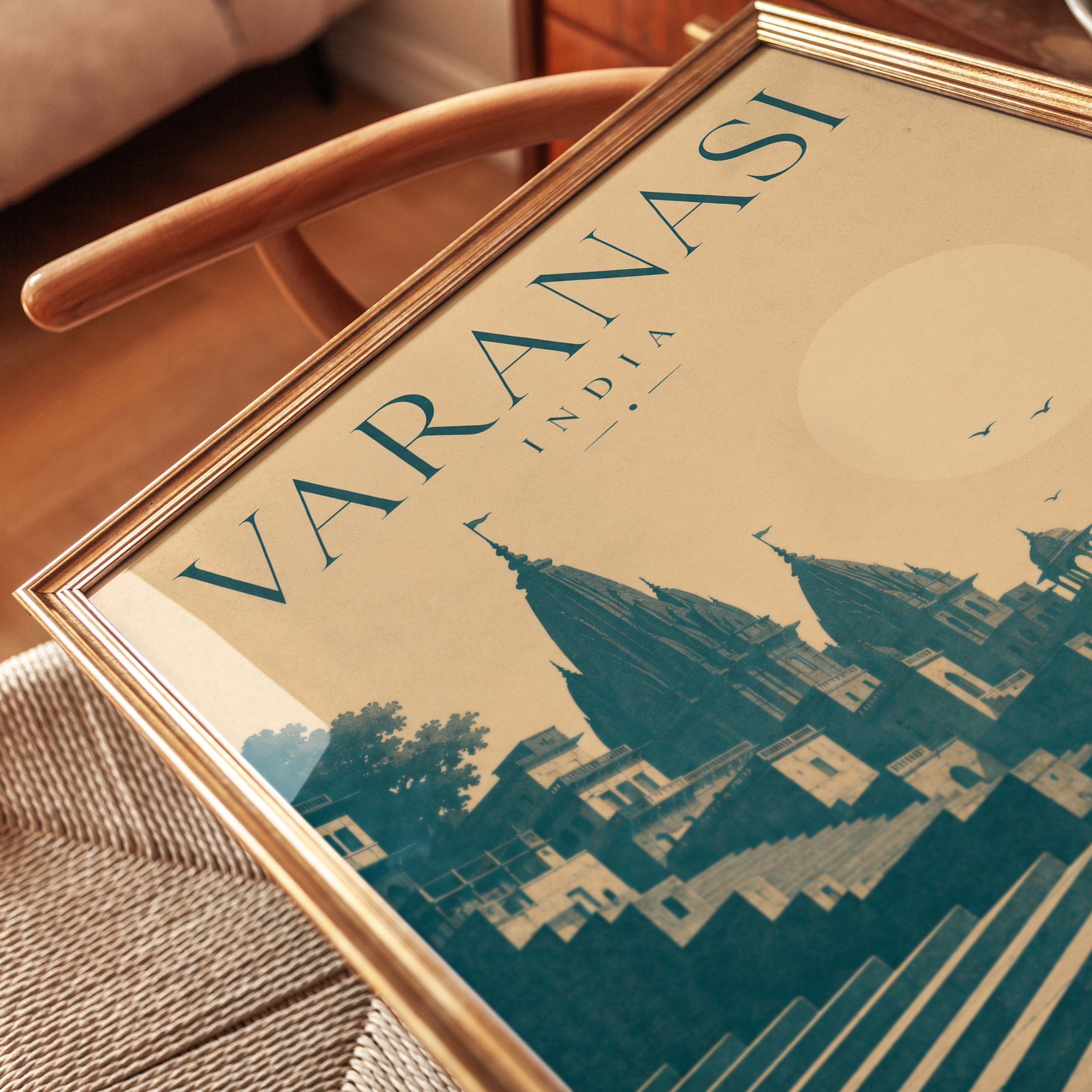 Varanasi Travel Poster – India Wall Art - detail