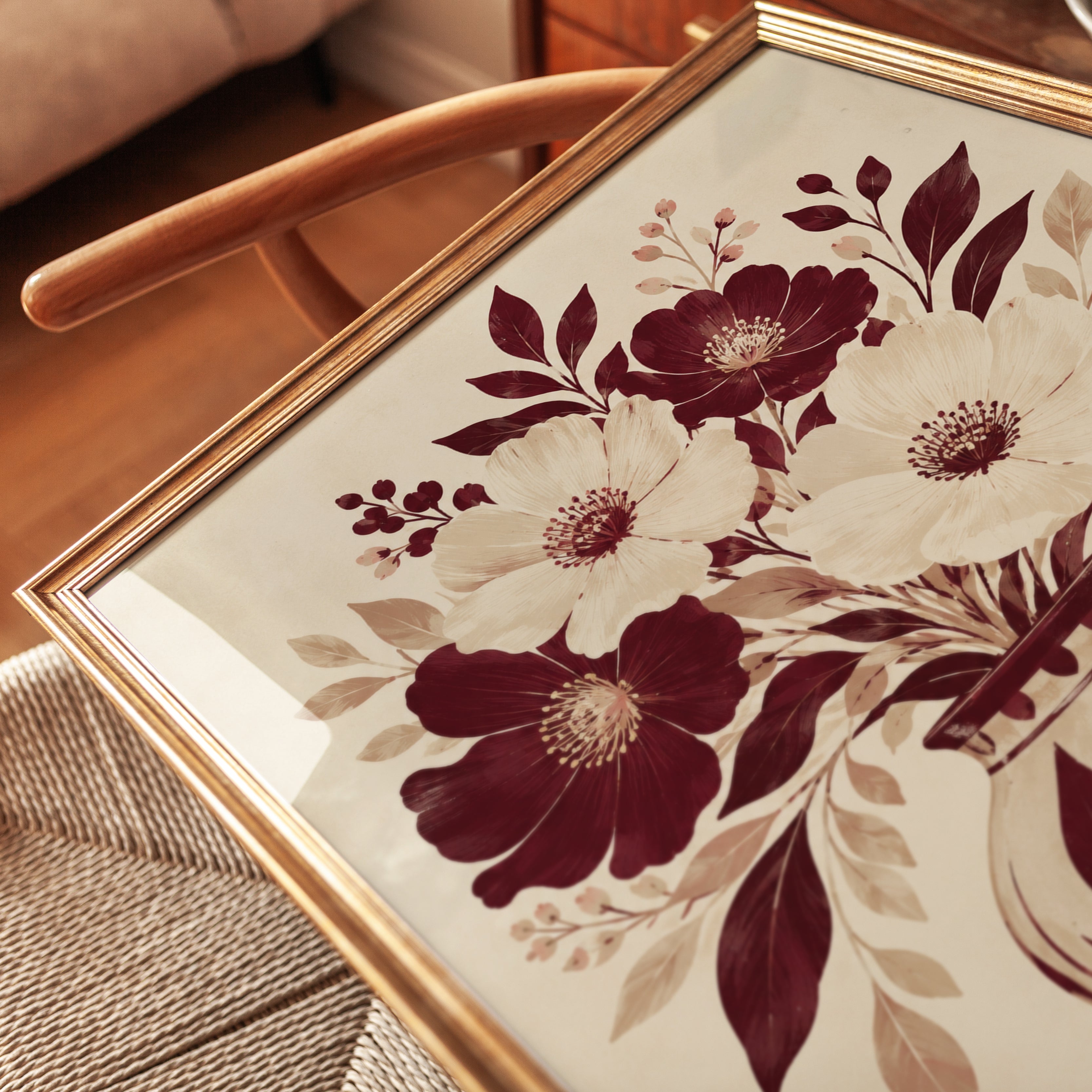 Floral Vase Wall Art - detail