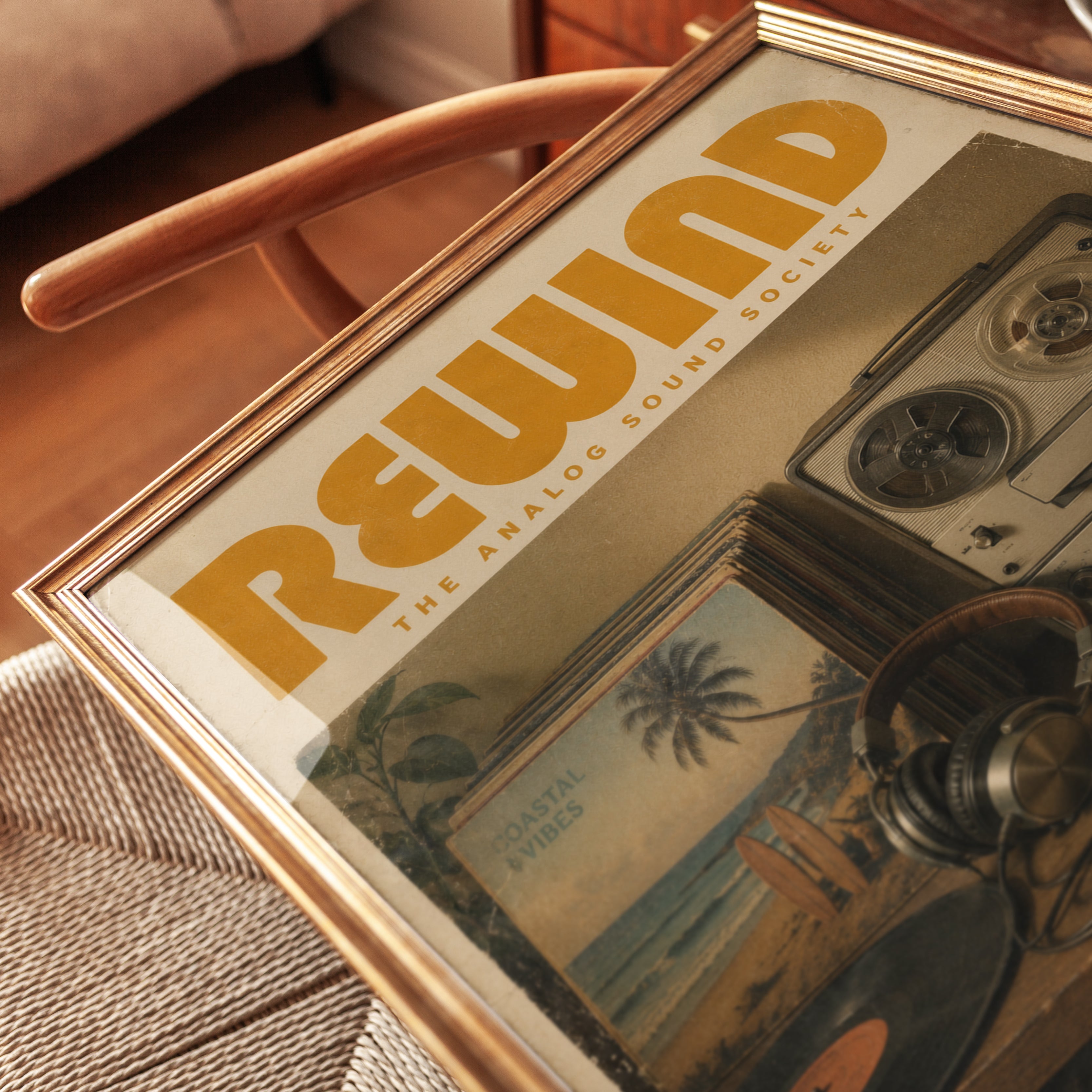 Vintage Analog Audio Poster — Retro Reel-to-Reel & Vinyl - detail