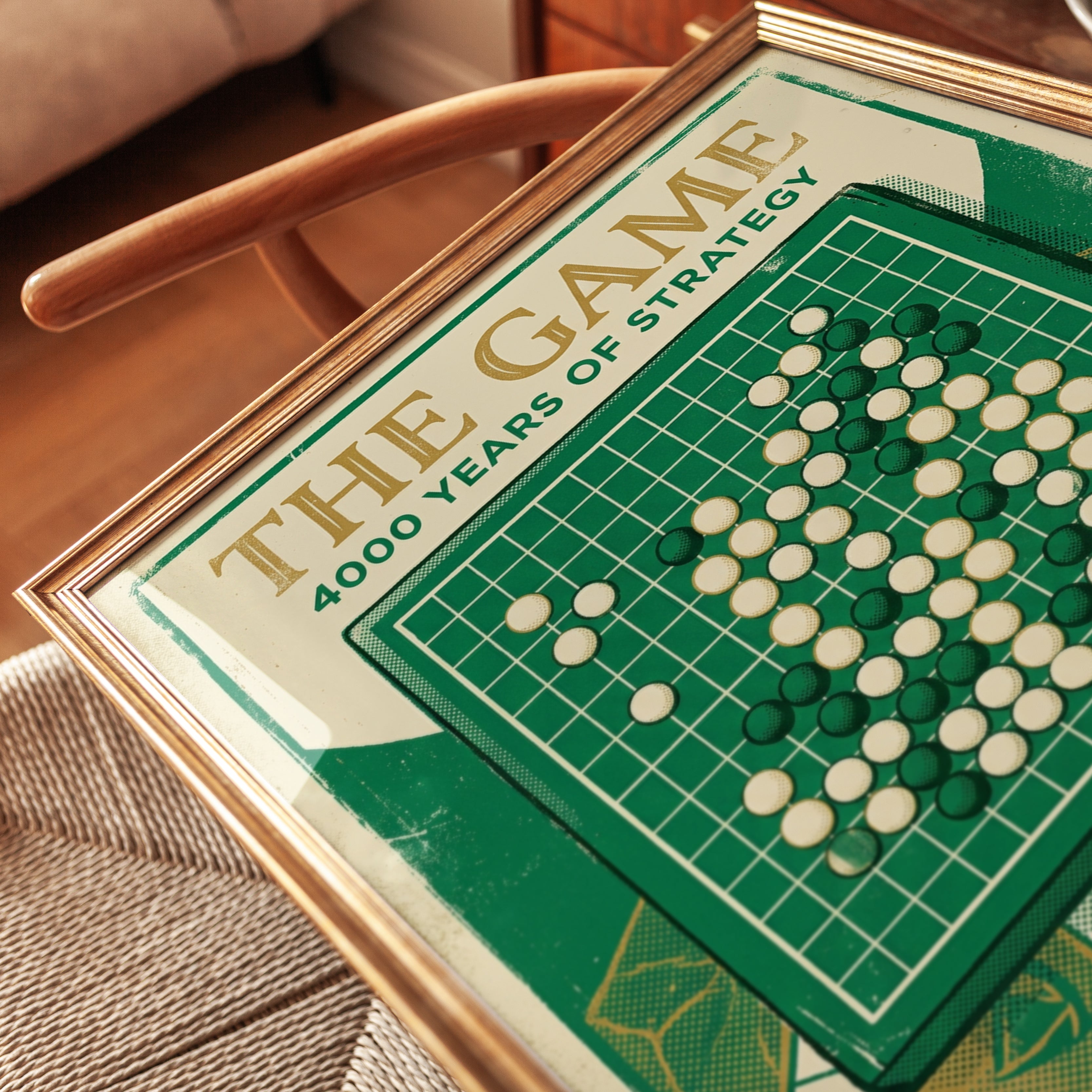 Go Game Vintage Poster Print — 4000 Years of Strategy - detail