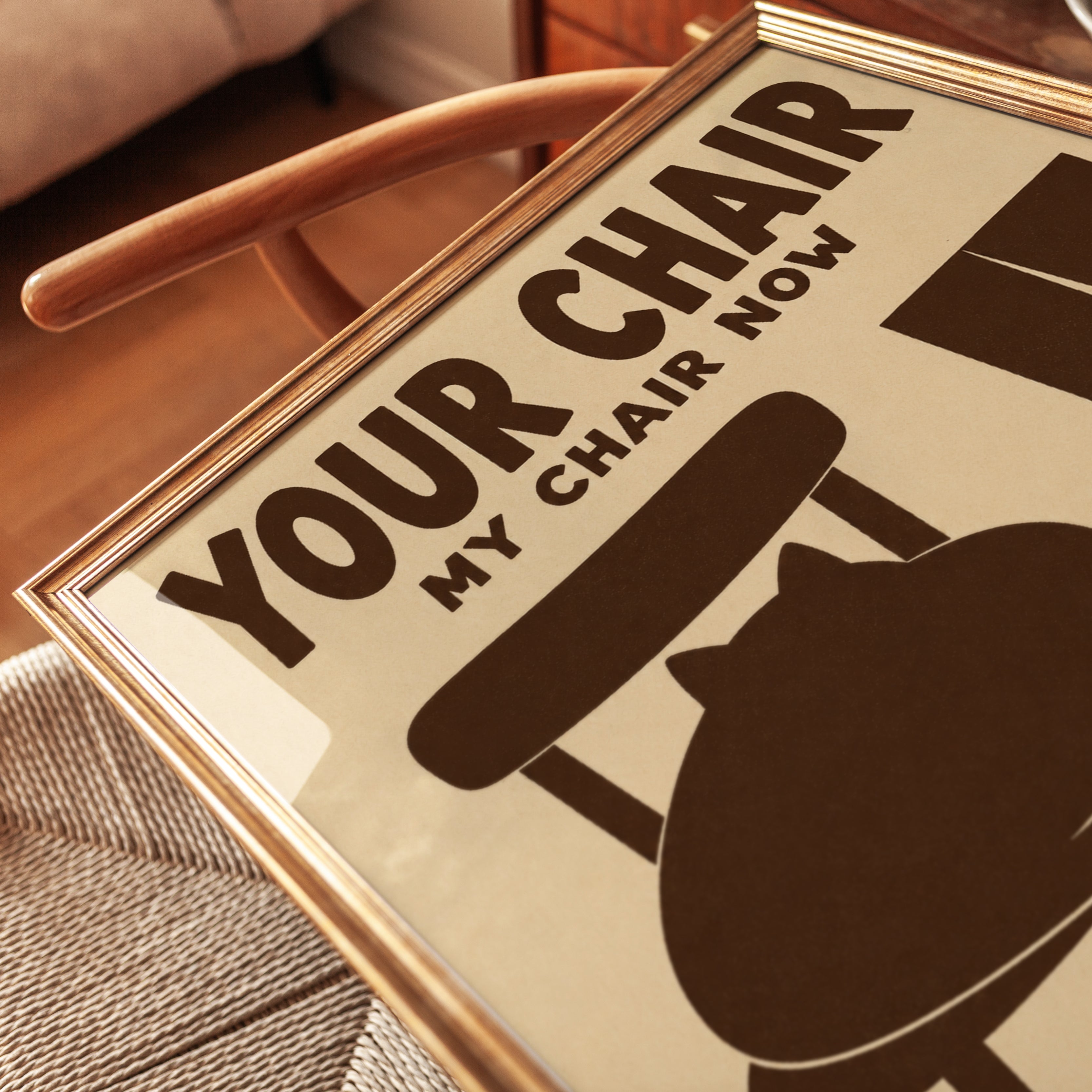 Funny Cat Poster – Your Chair My Chair Now Print - detail