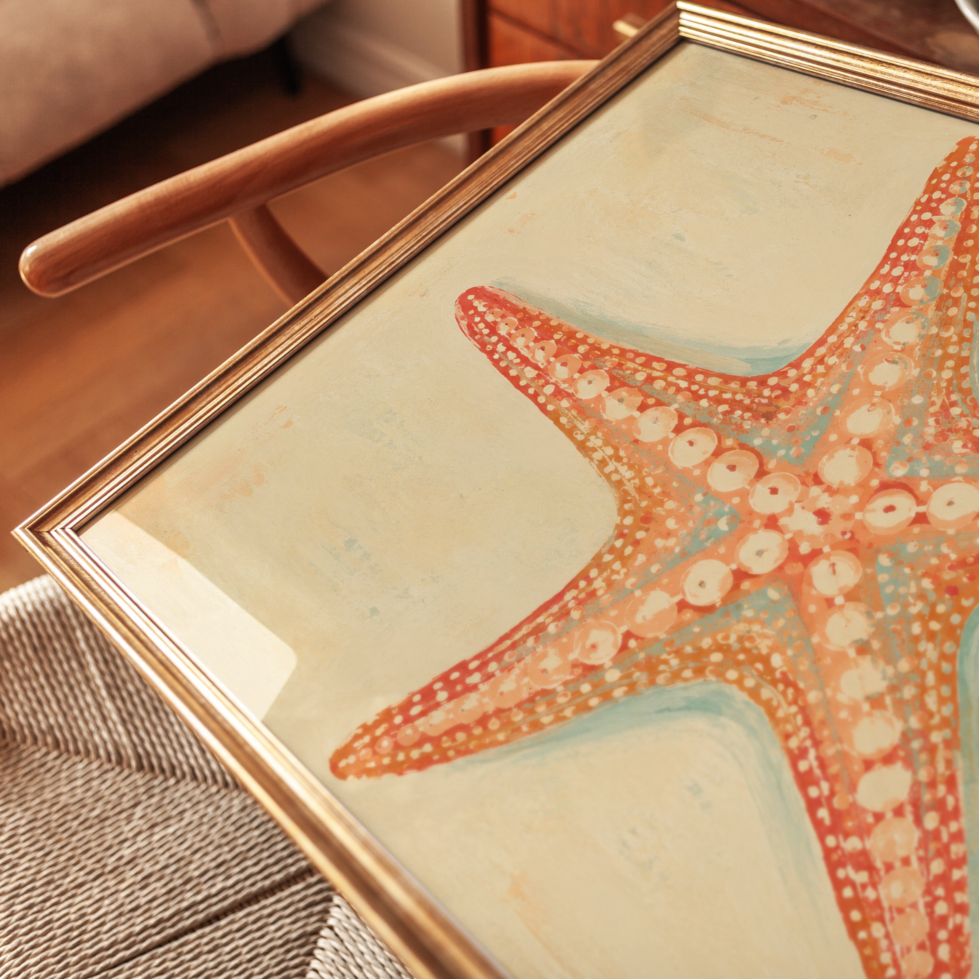 Starfish Wall Art – Coastal Beach Decor - detail