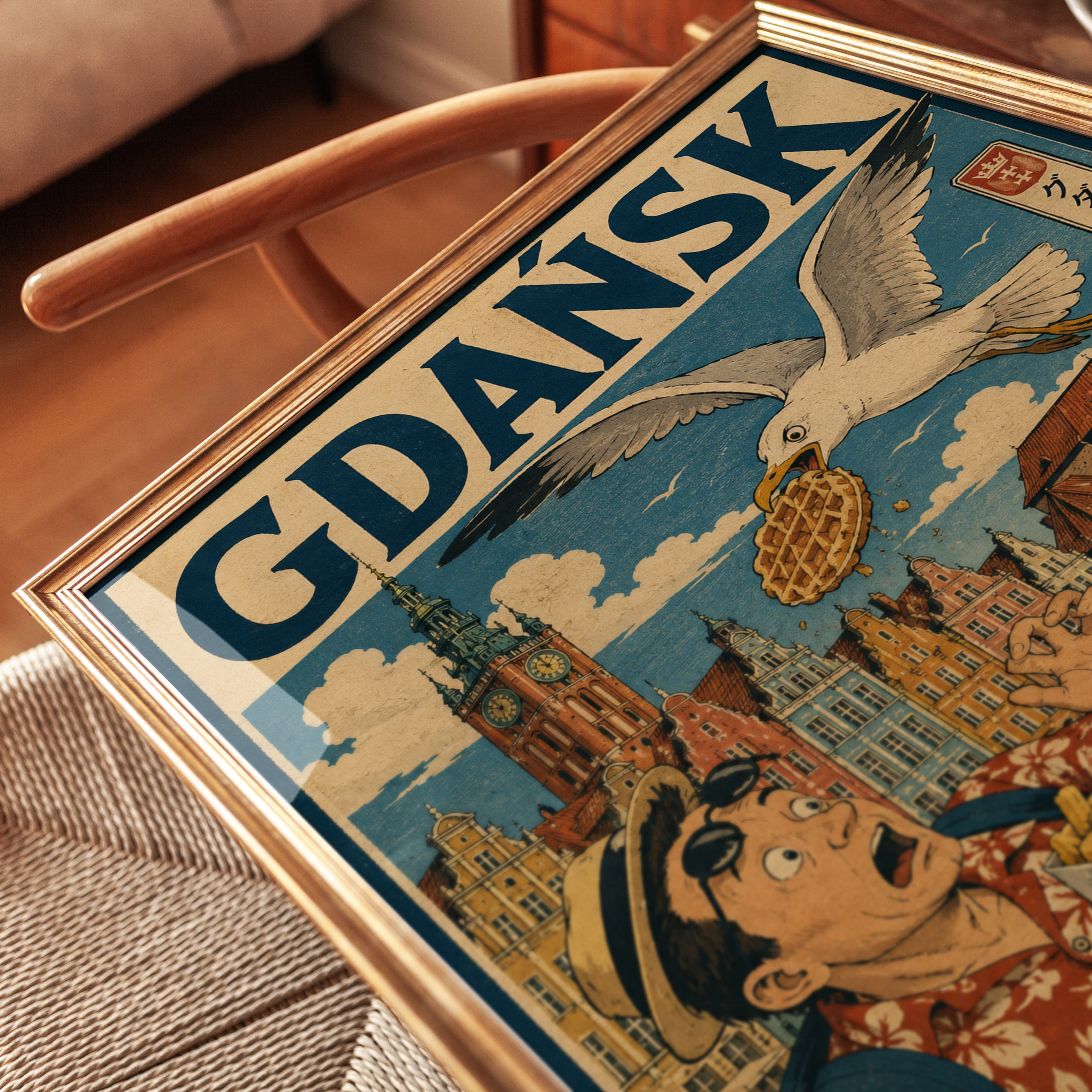 Gdansk Travel Poster – Vintage Poland Print - detail