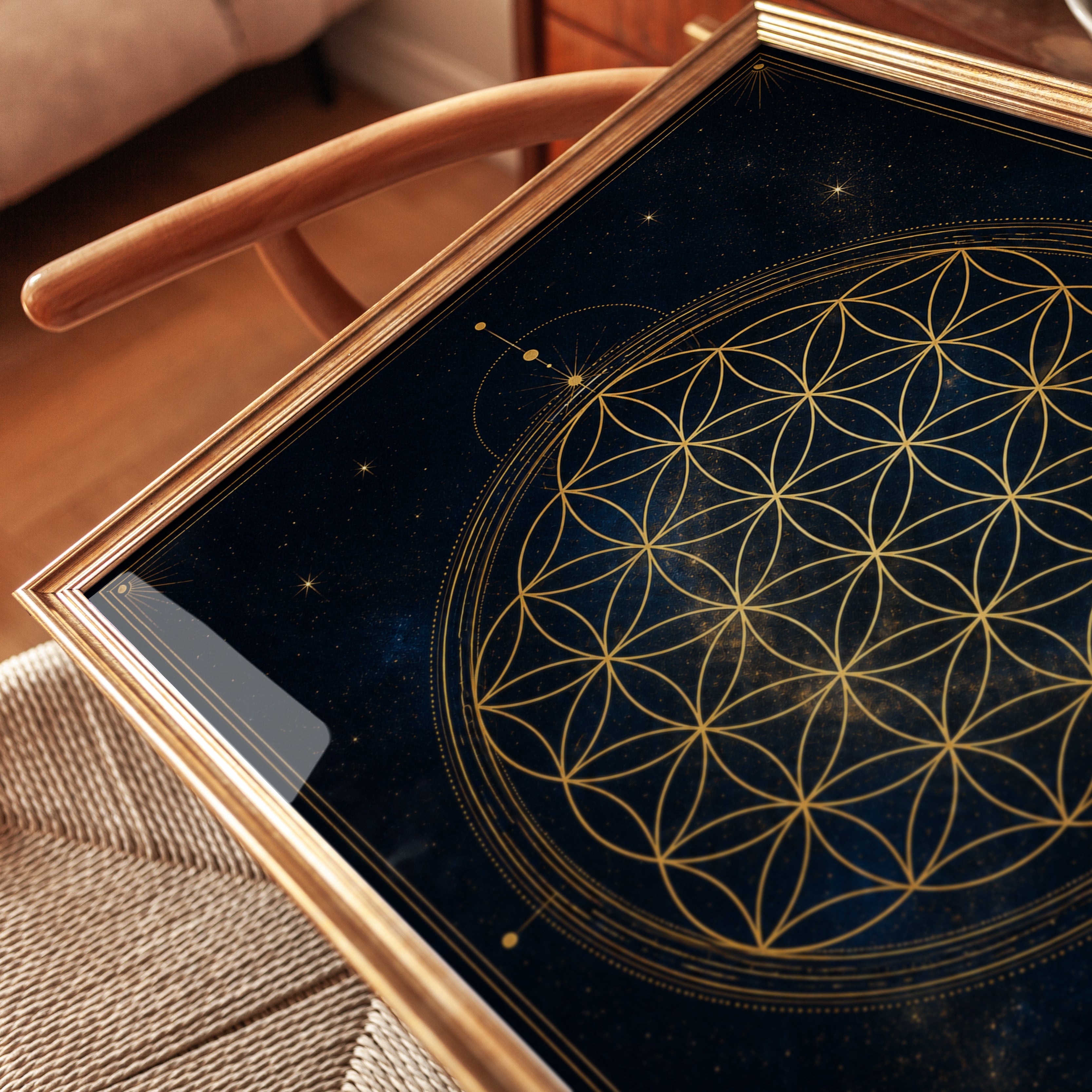 Sacred Geometry Flower of Life Print - detail