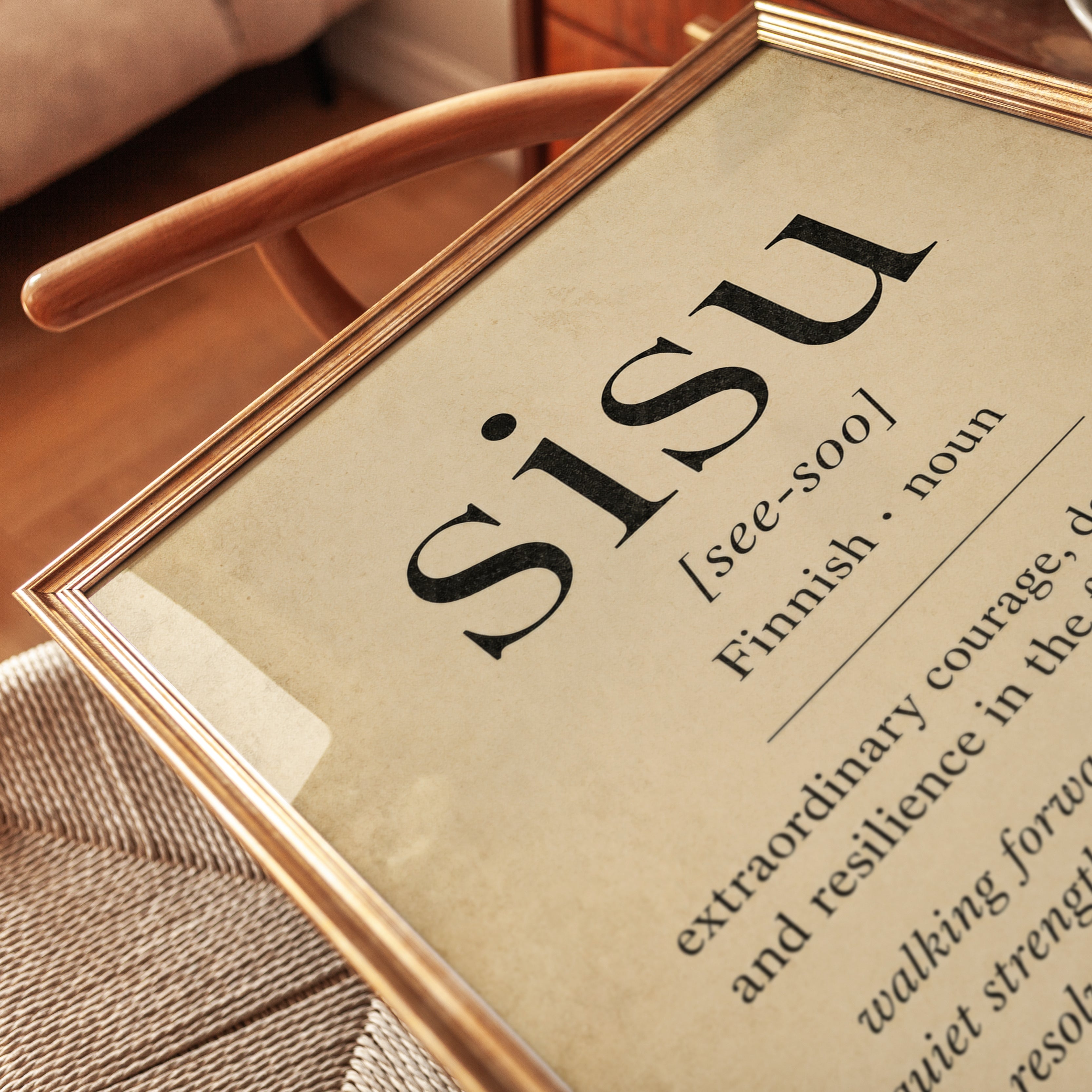 Sisu Definition Print – Finnish Word Wall Art - detail