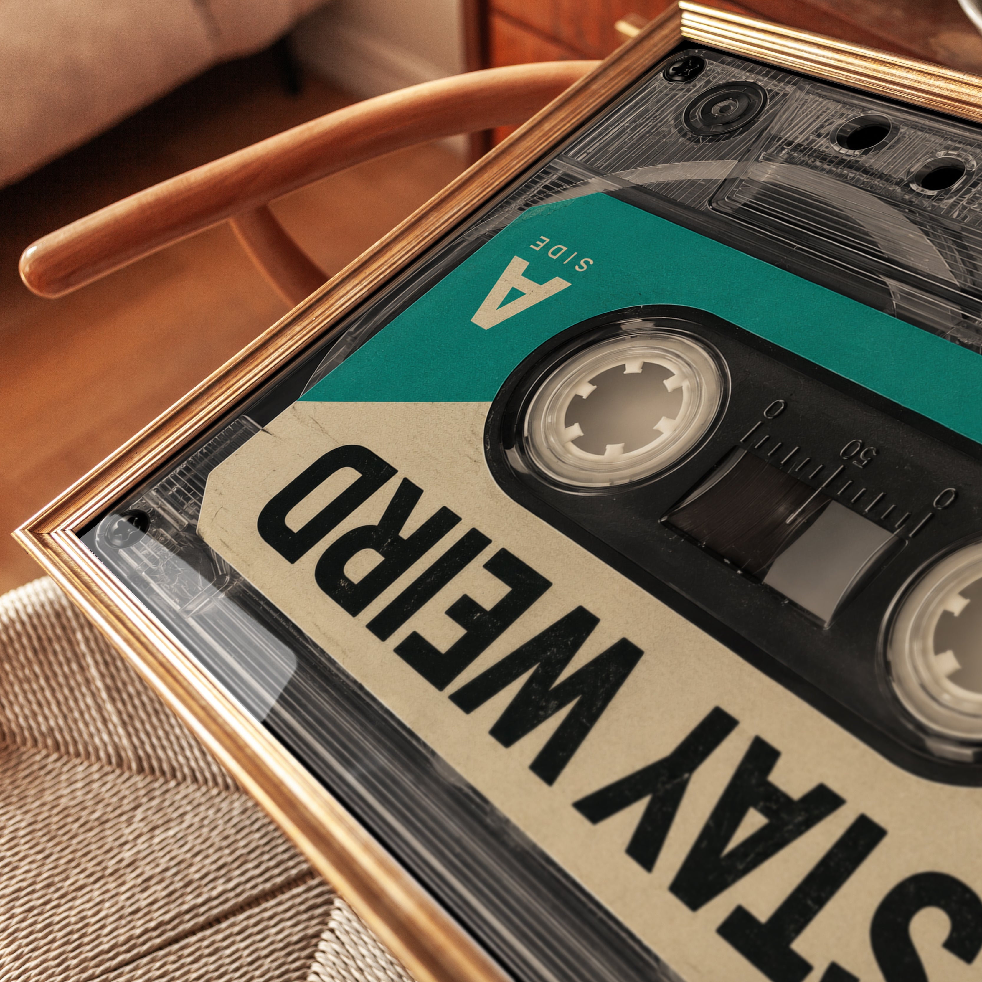 Retro Cassette Tape Wall Art - detail
