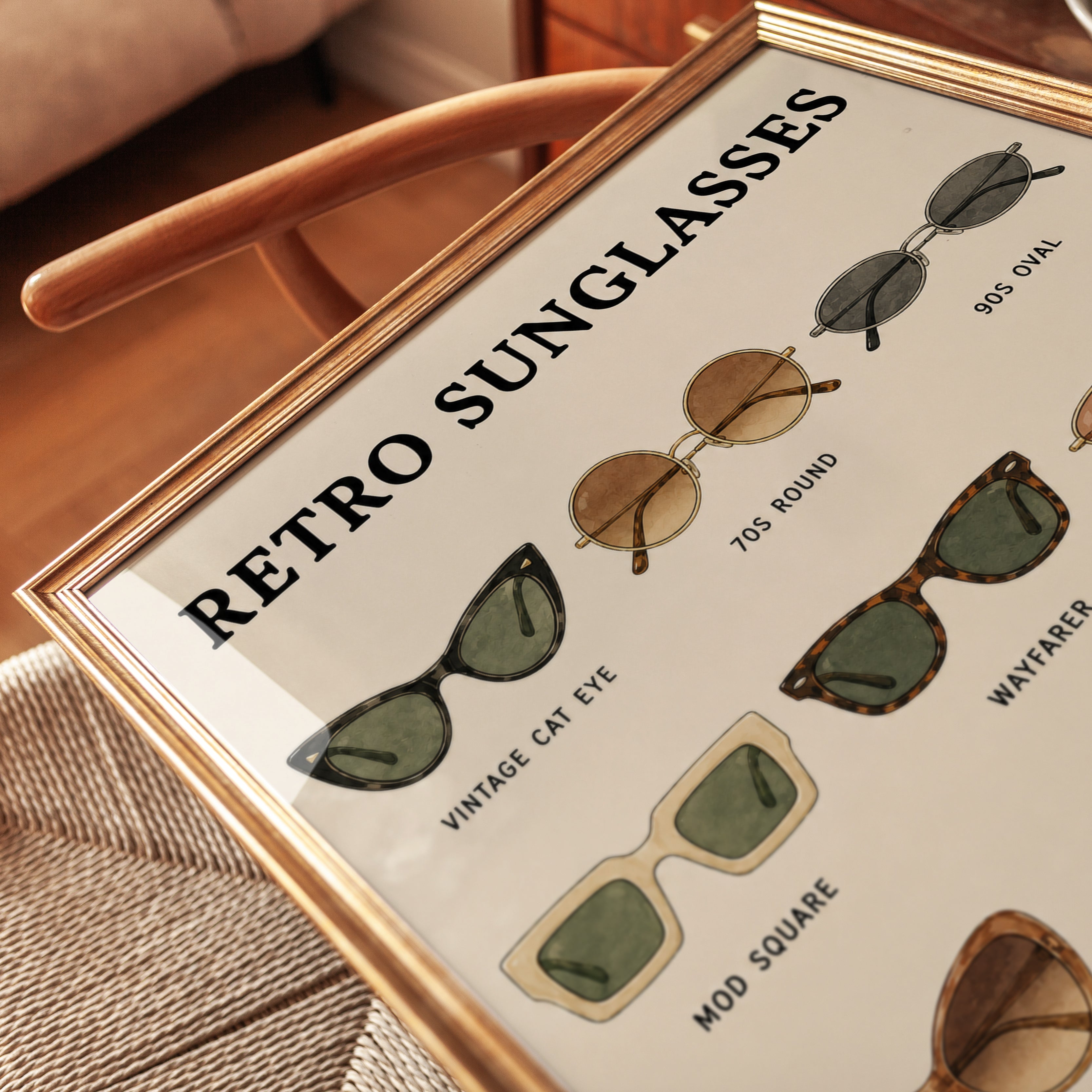 Retro Sunglasses Chart Print — Vintage Style Guide - detail