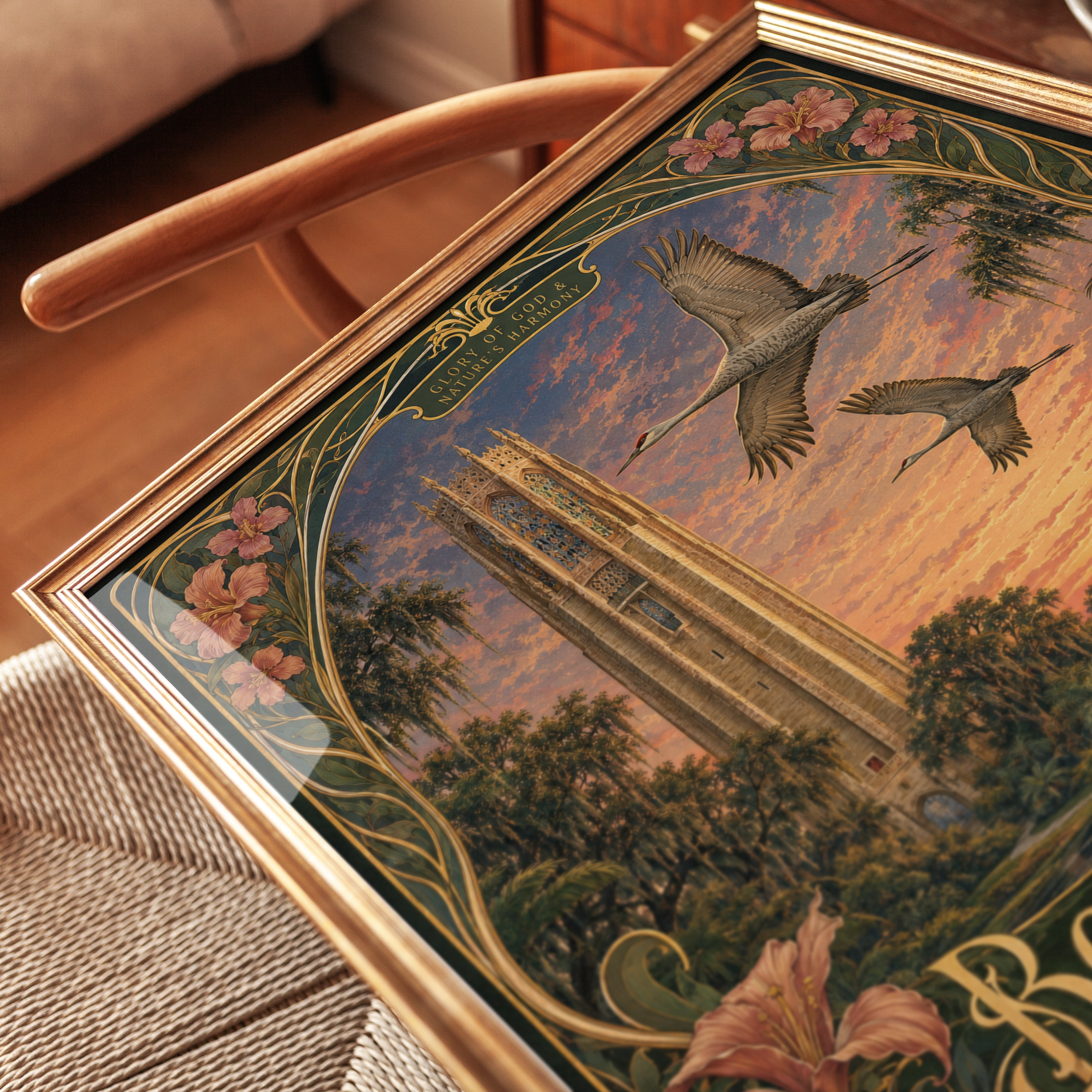 Florida Travel Poster – Bok Tower Print - detail