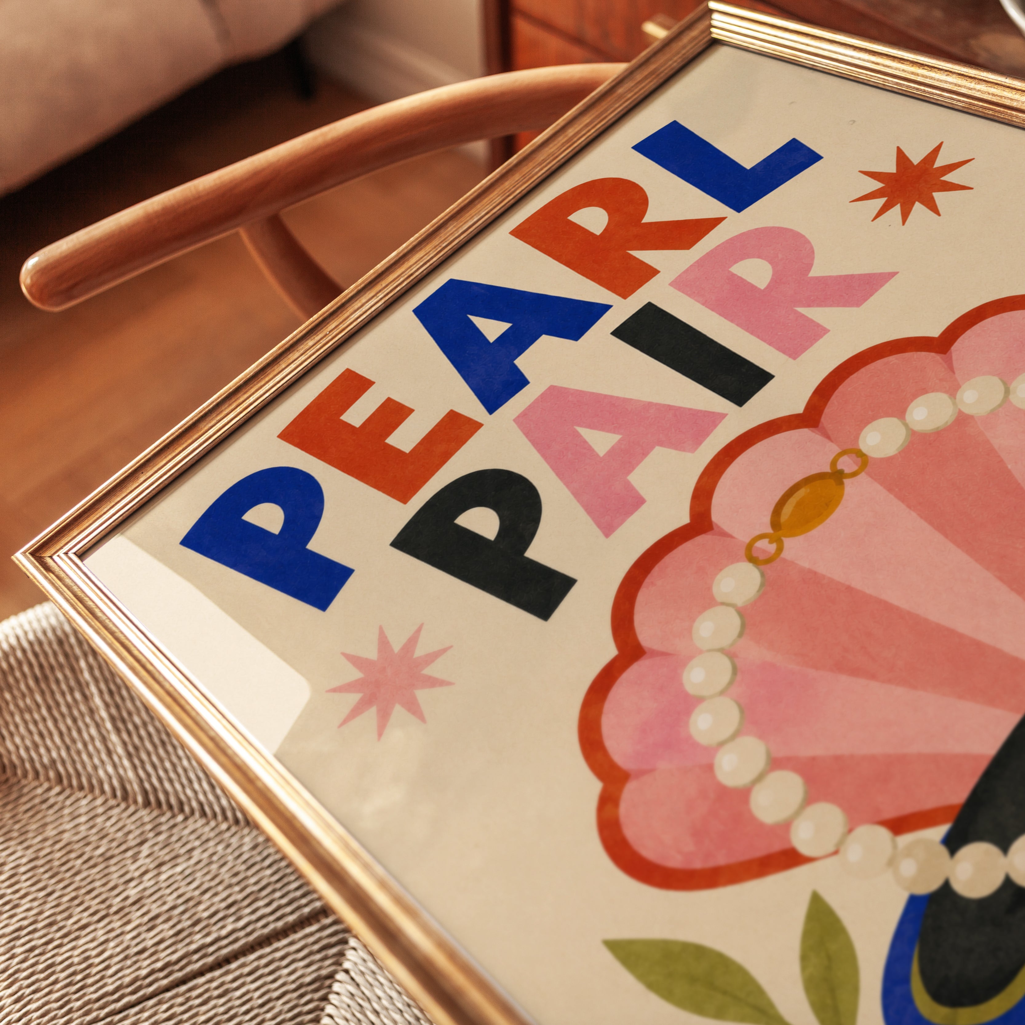 Retro Pearl Print – Vintage Shell Art - detail