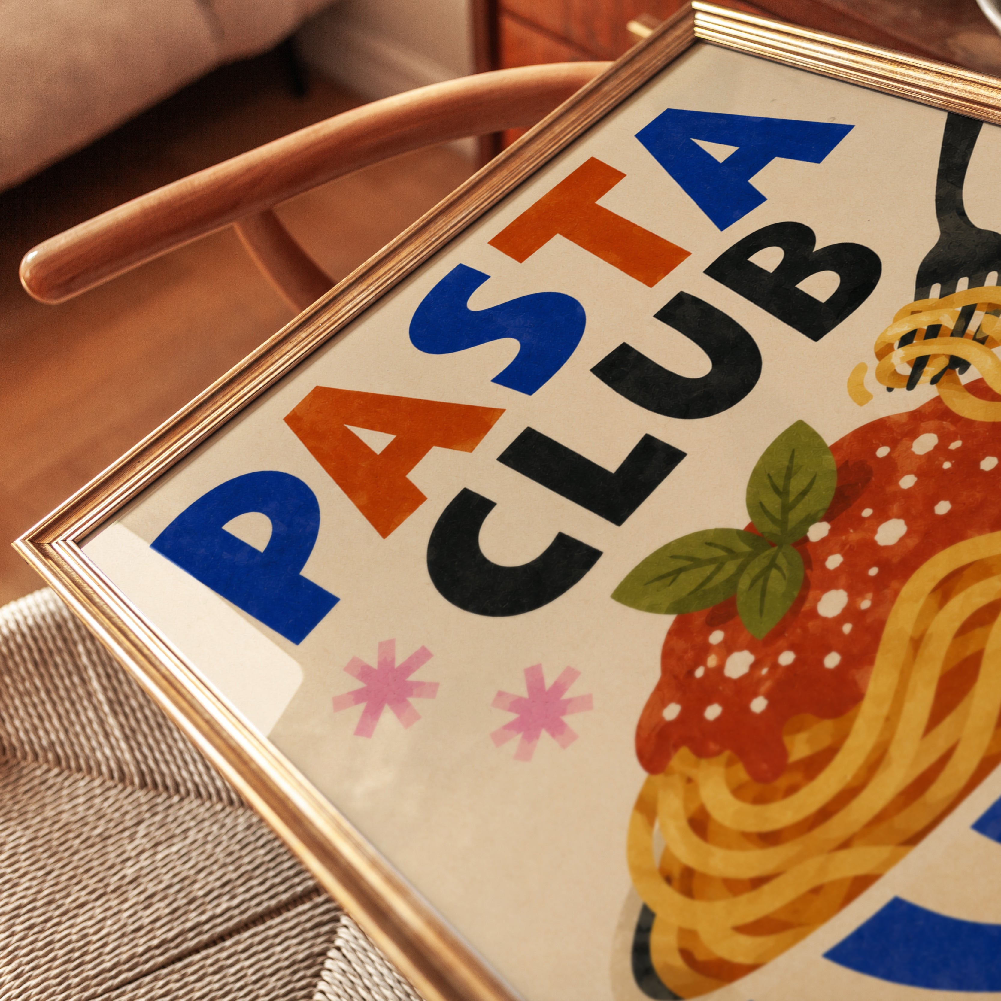 Pasta Wall Art – Kitchen Food Print - detail