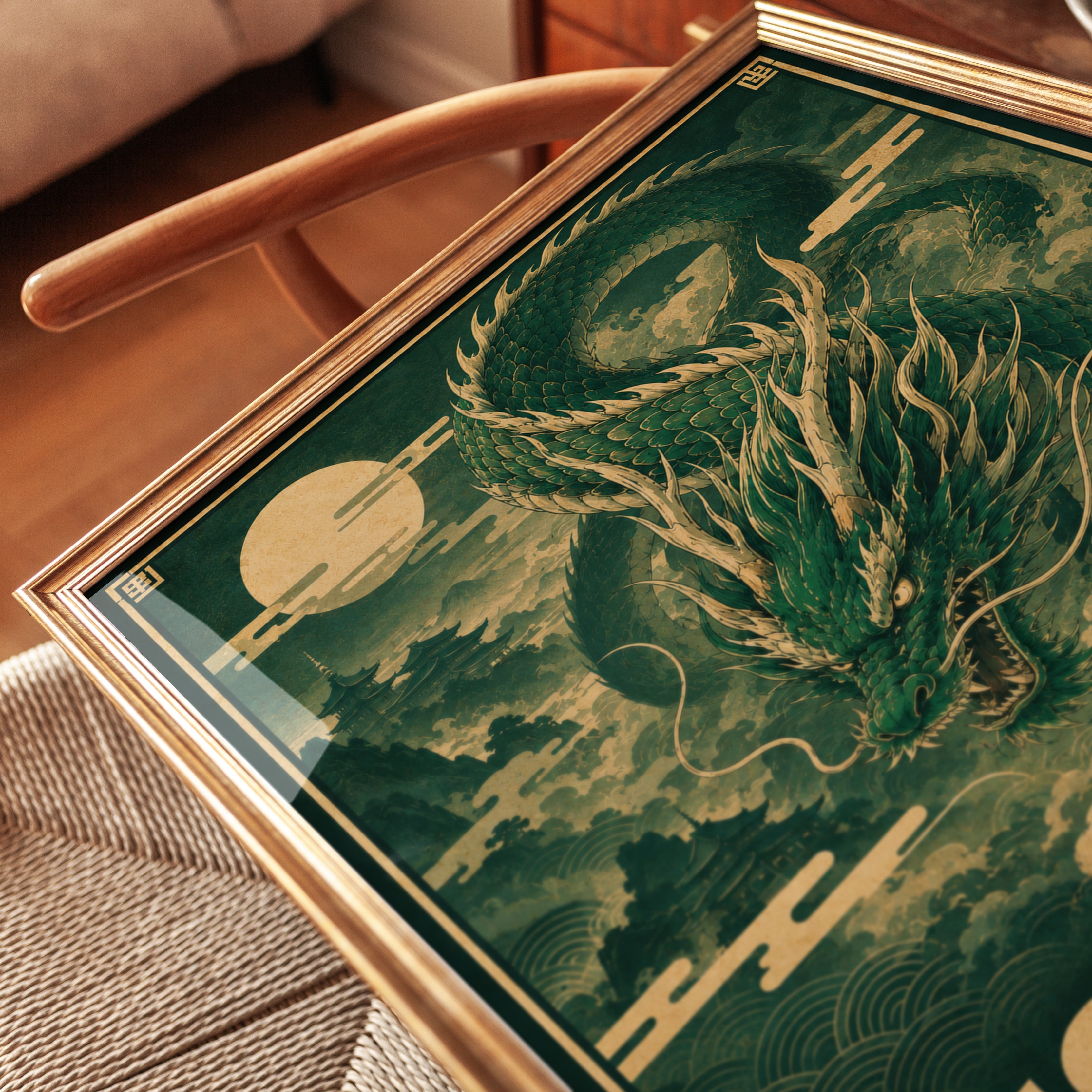 Asian-Inspired Dragon Poster - detail