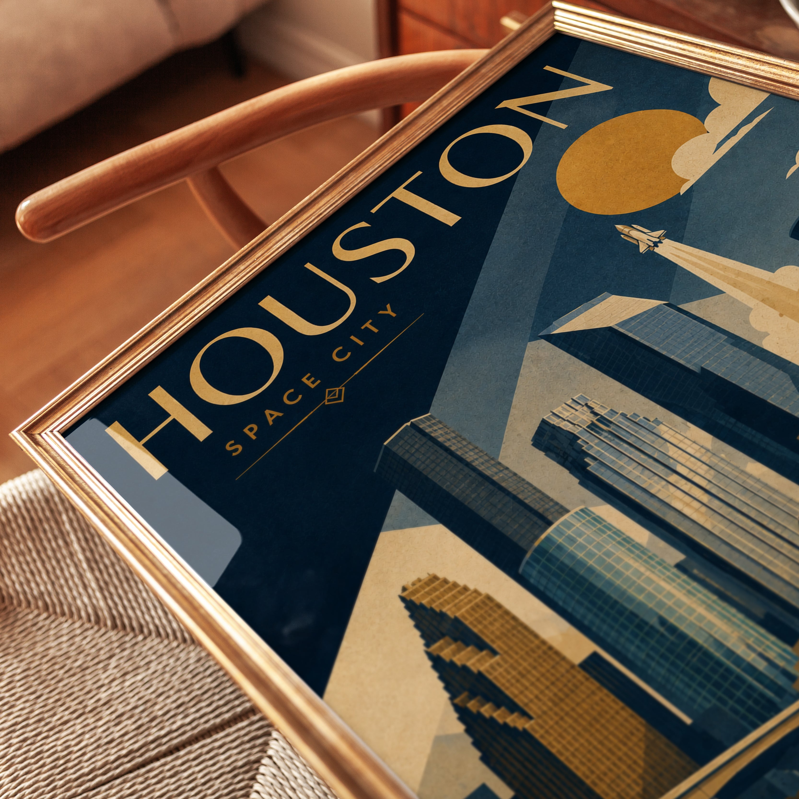 Houston Travel Poster – Space City Print - detail