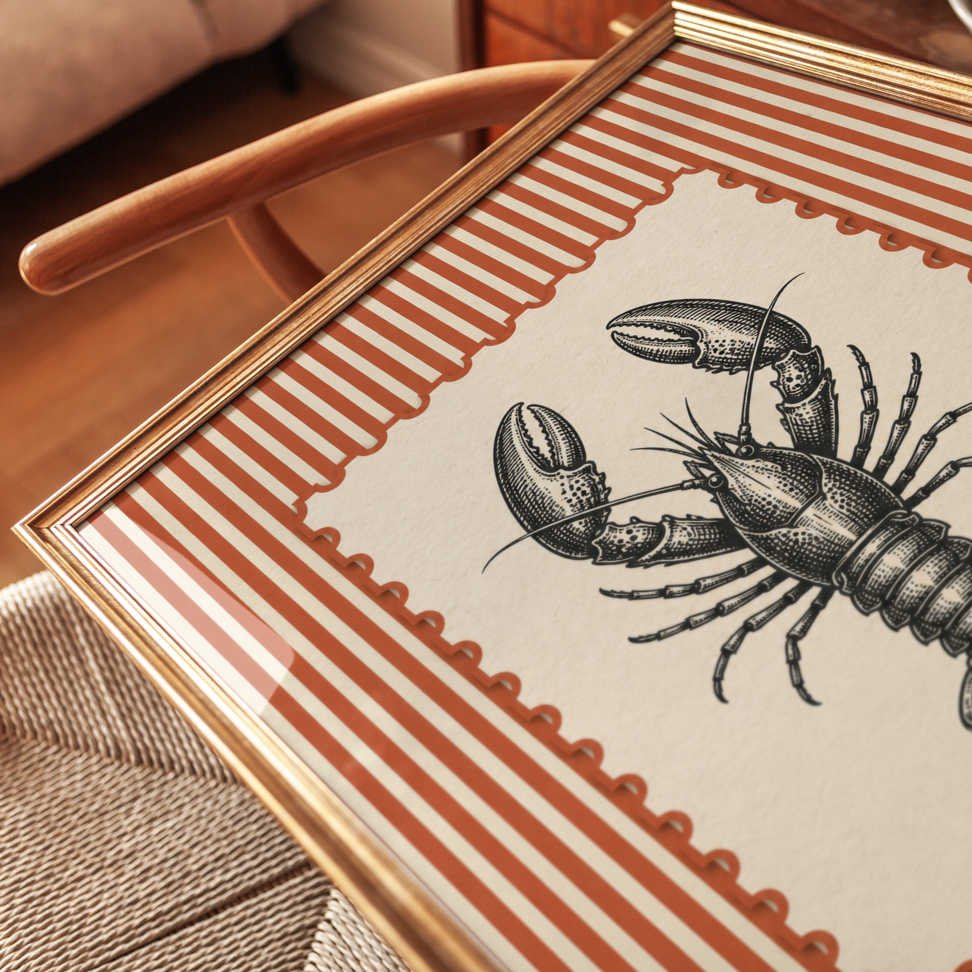 Lobster Wall Art – Coastal Kitchen Decor - detail