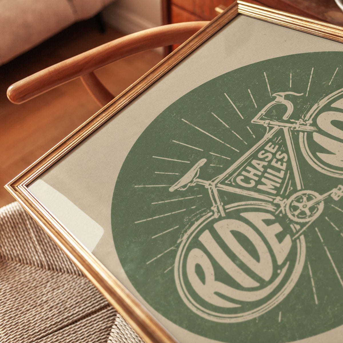Retro Bicycle Print - detail