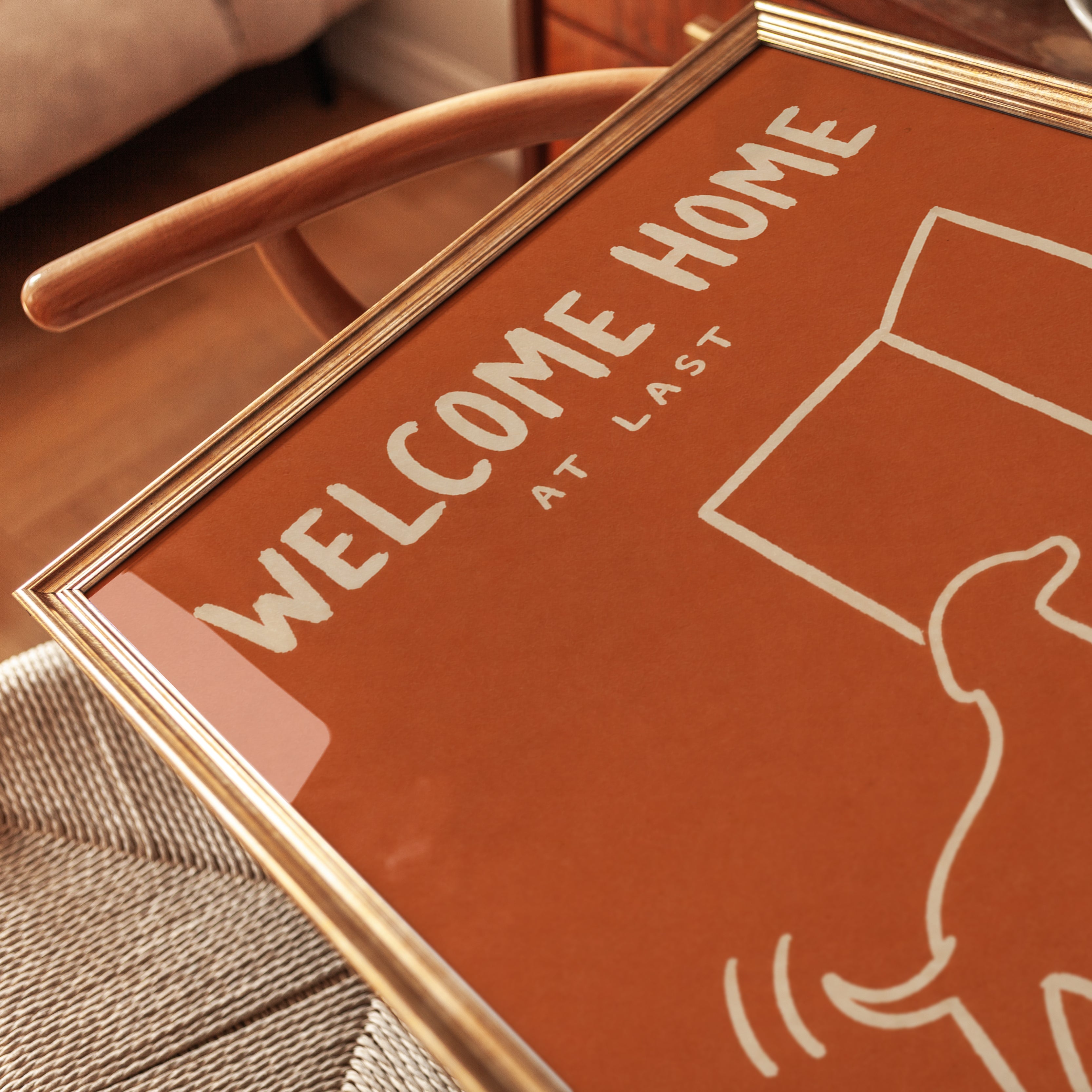 Dog Wall Art – Welcome Home Print - detail
