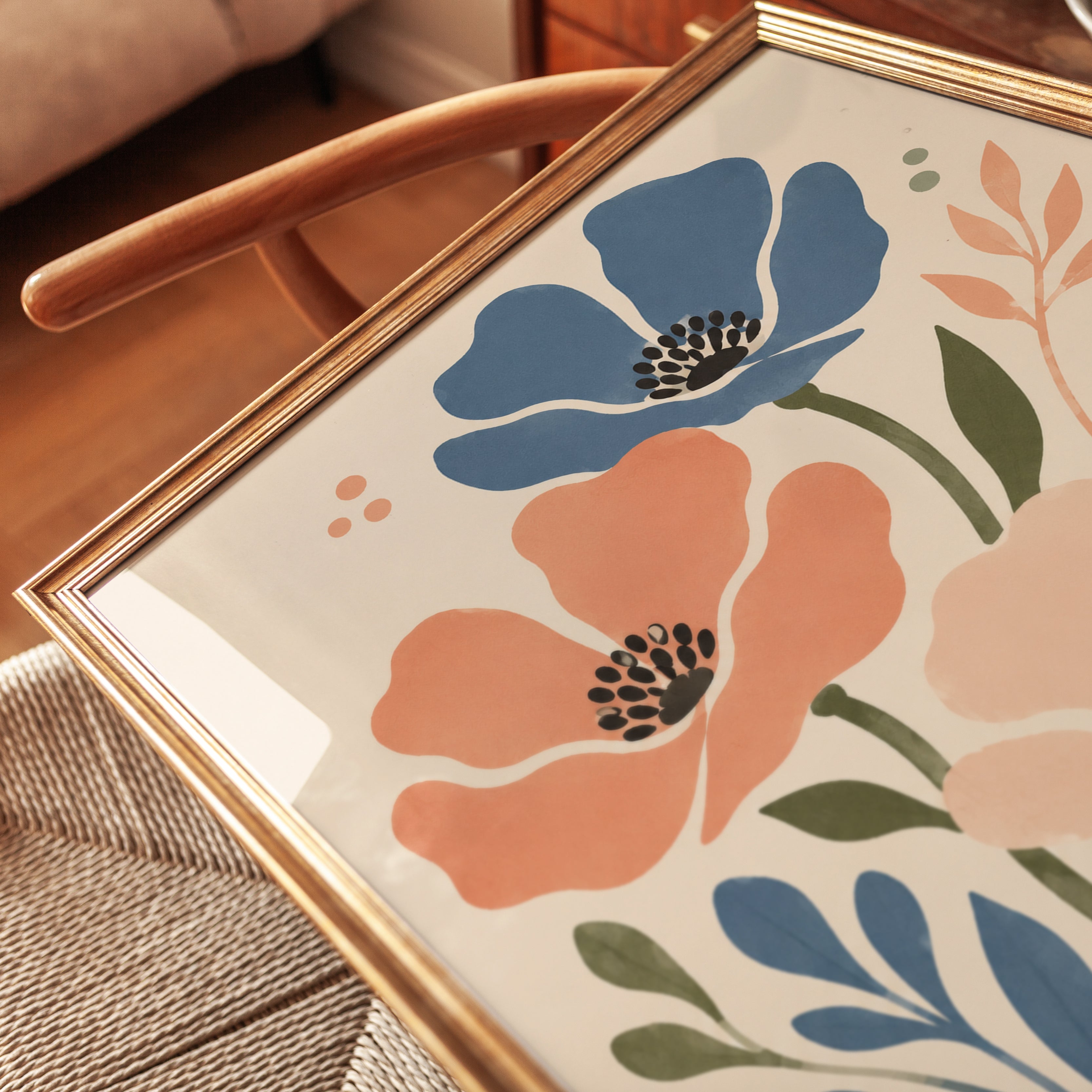 Modern Floral Wall Art - detail