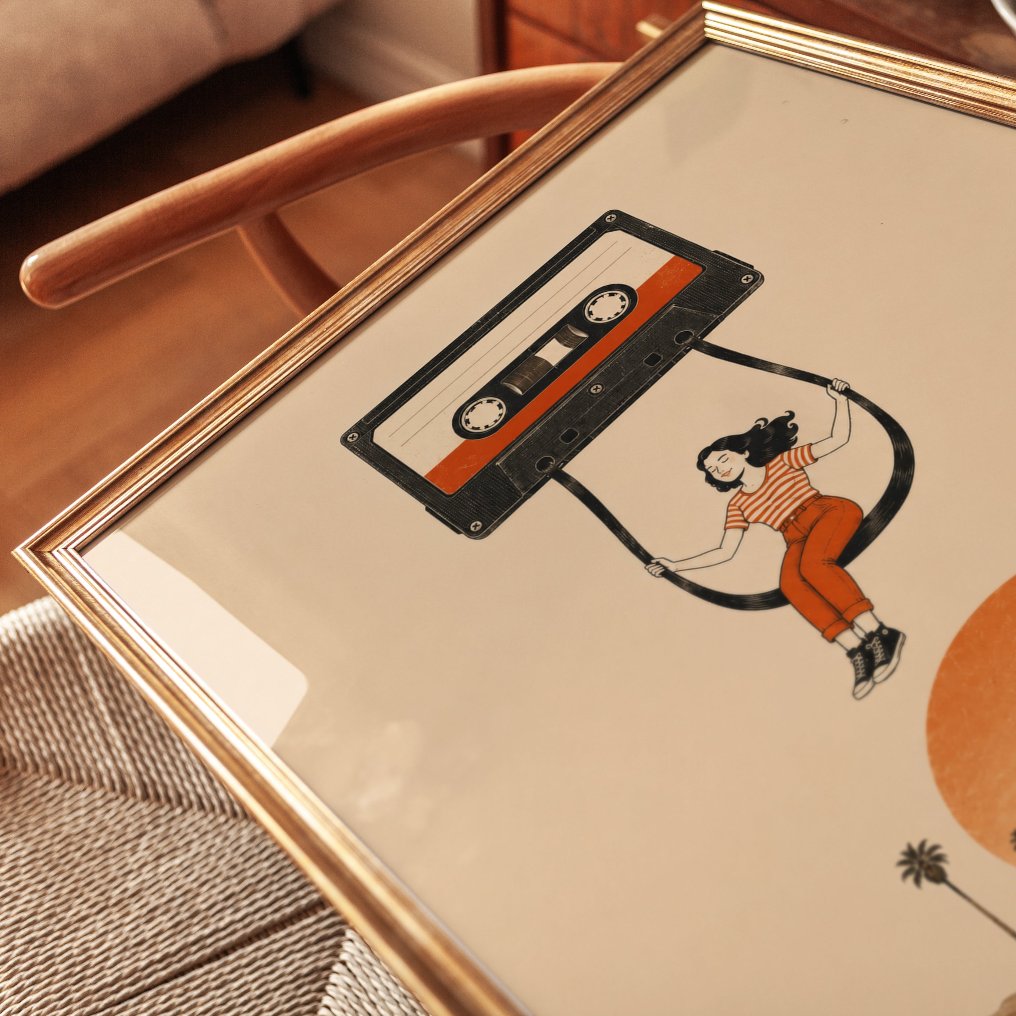 Nostalgic Cassette Tape Print - detail