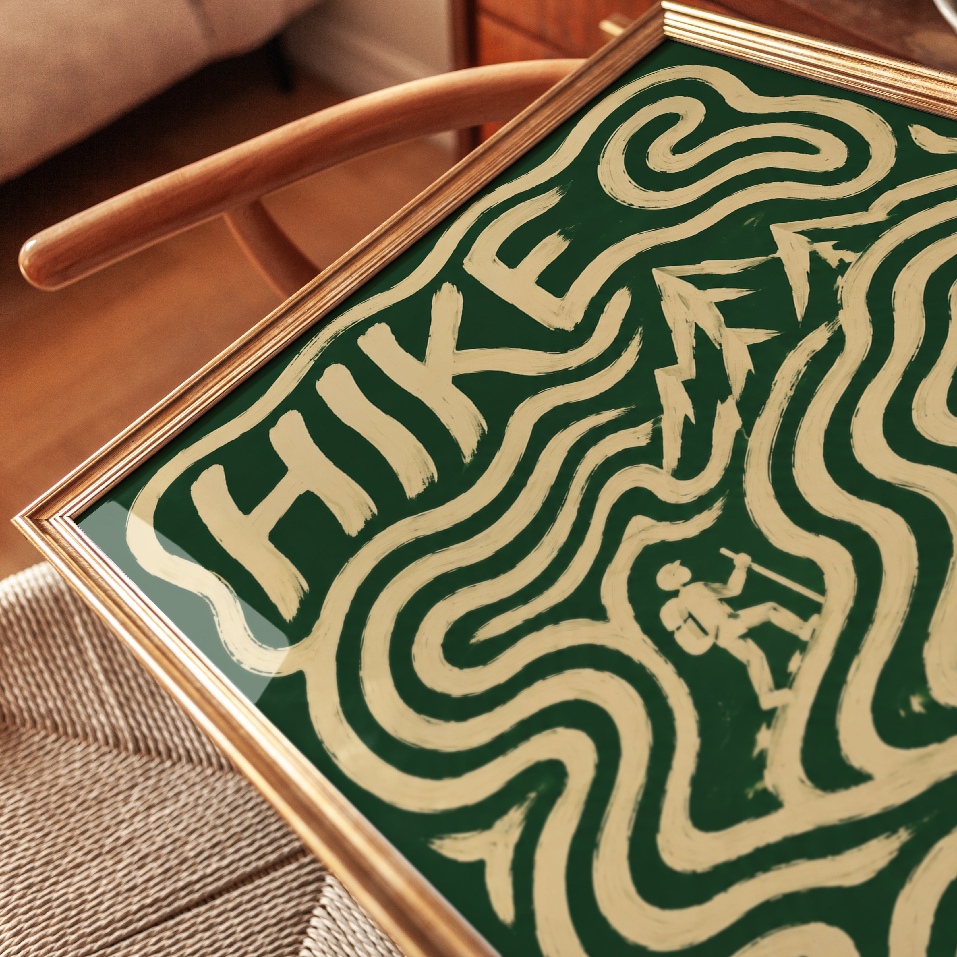 Hiking Wall Art – Retro Outdoor Print - detail