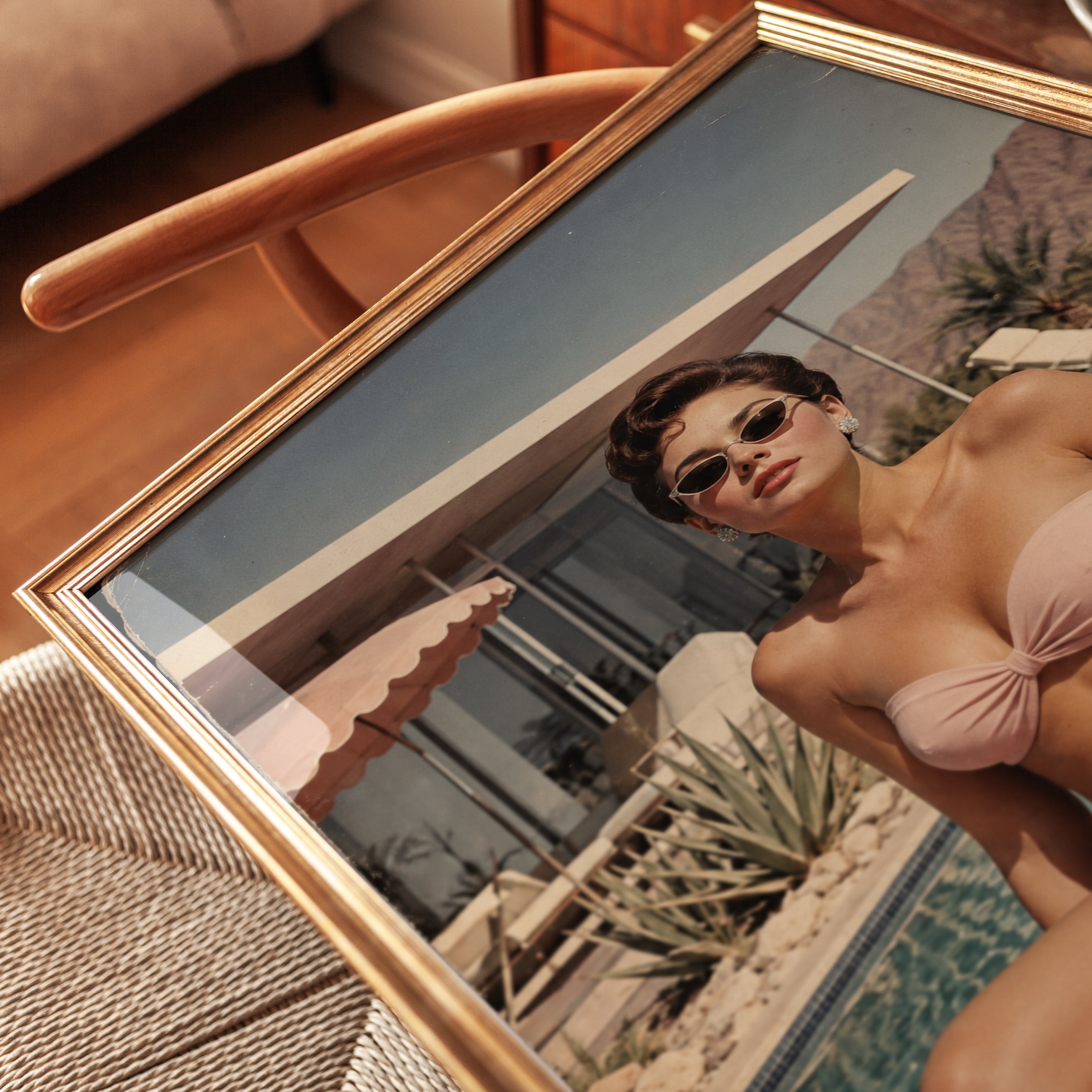 Mid-Century Poolside Glamour Print: Vintage Palm Springs Style - detail