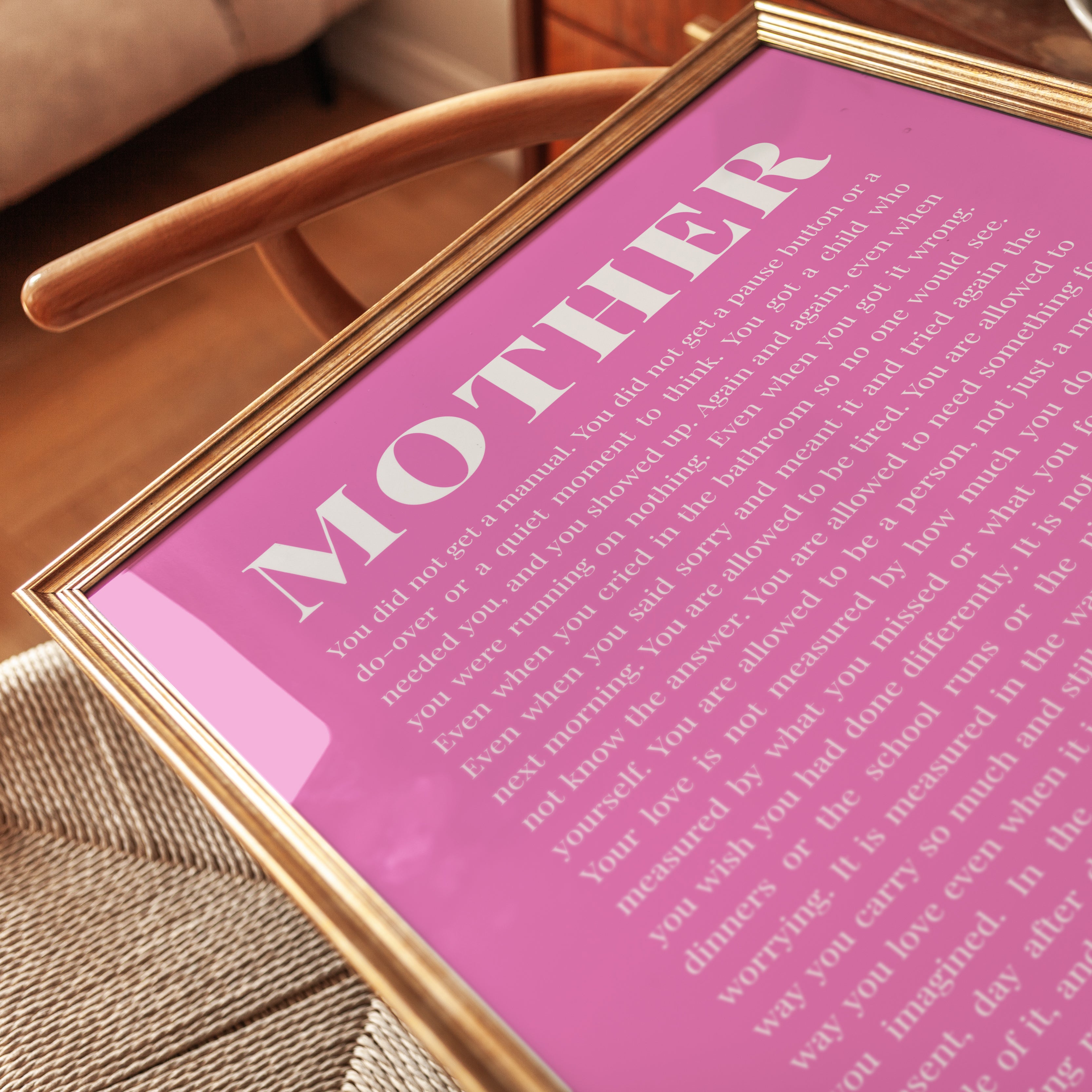 Mother Quote Print – Motherhood Wall Art - detail