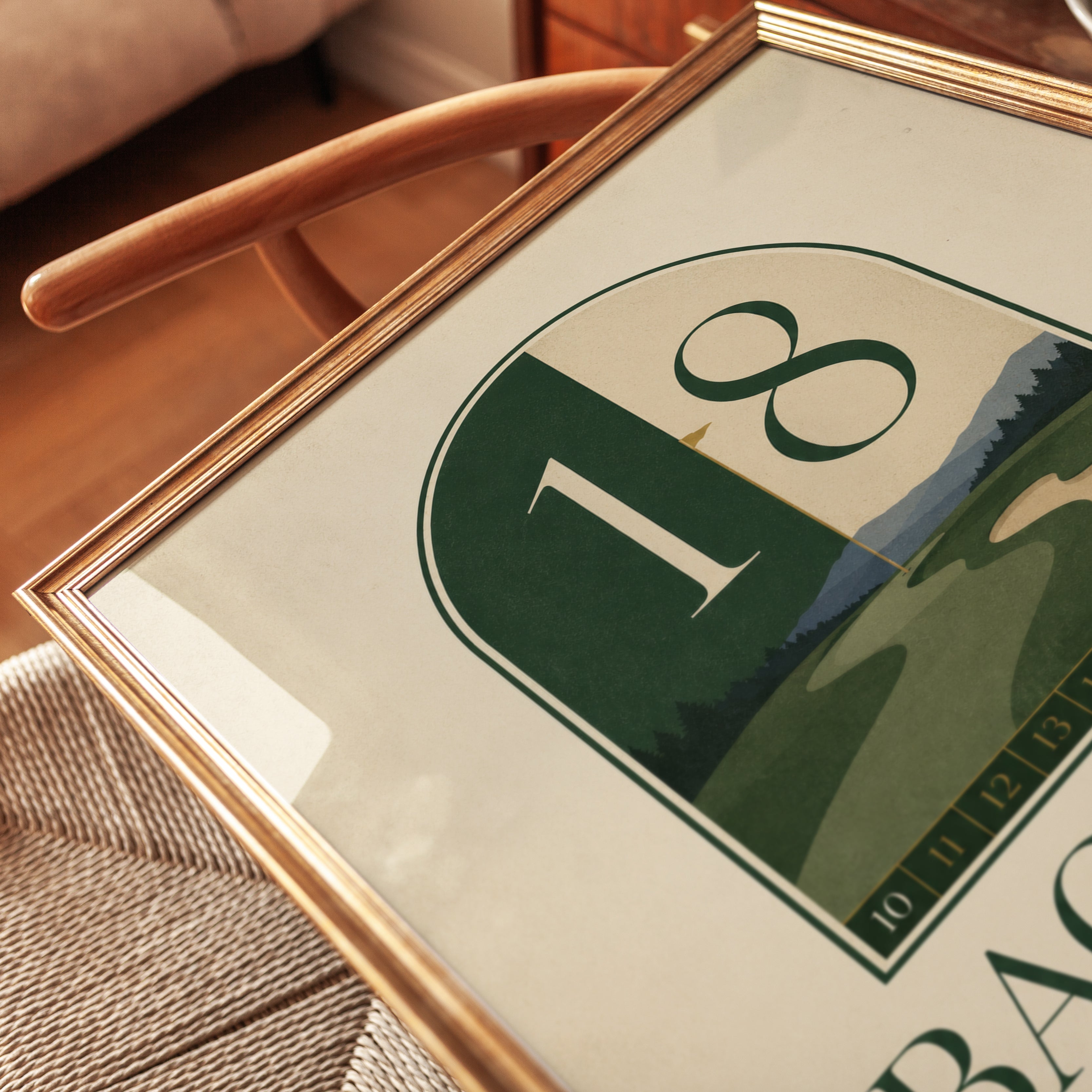 Golf Wall Art – 18th Hole Poster - detail