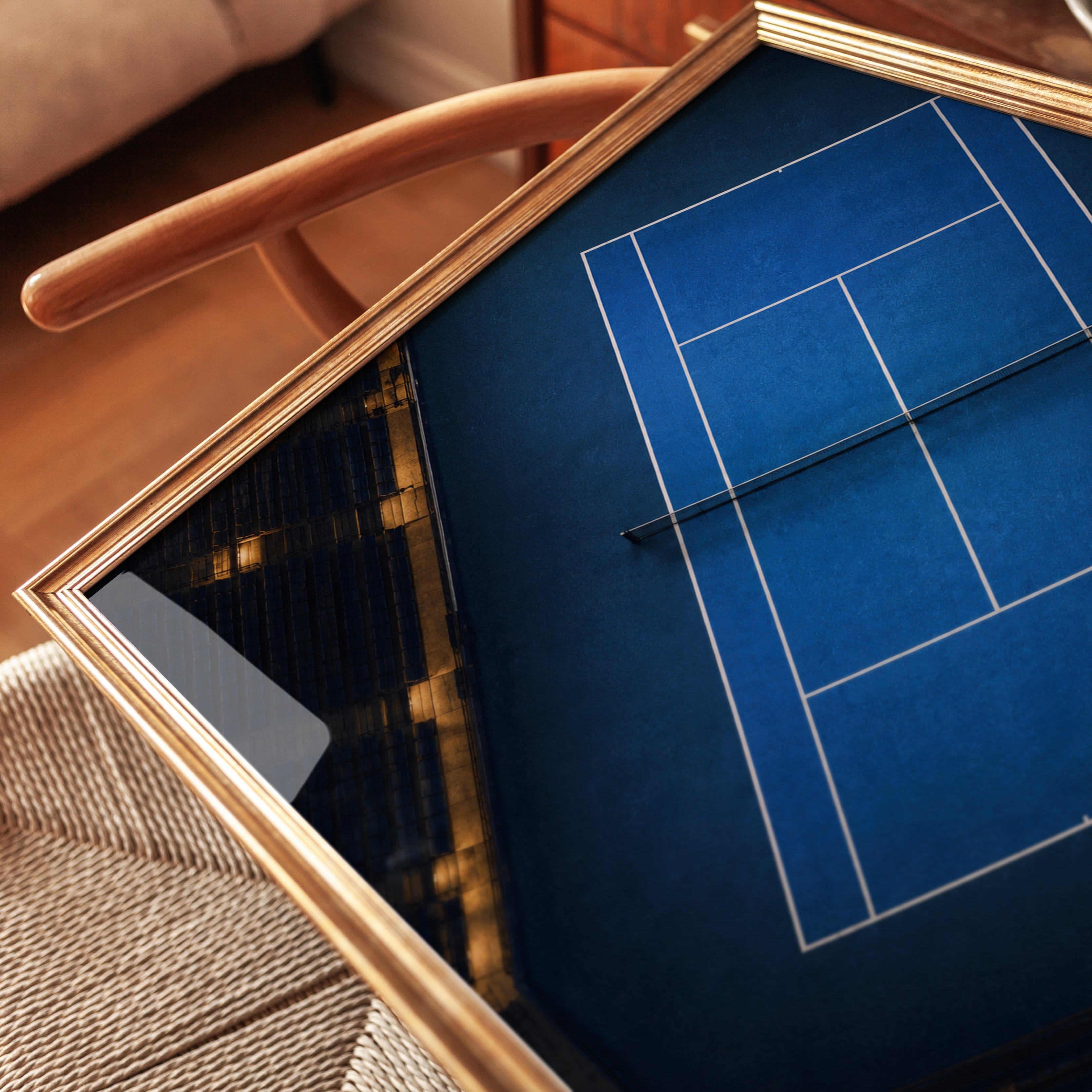 Tennis Court Wall Art – Aerial Sports Print - detail