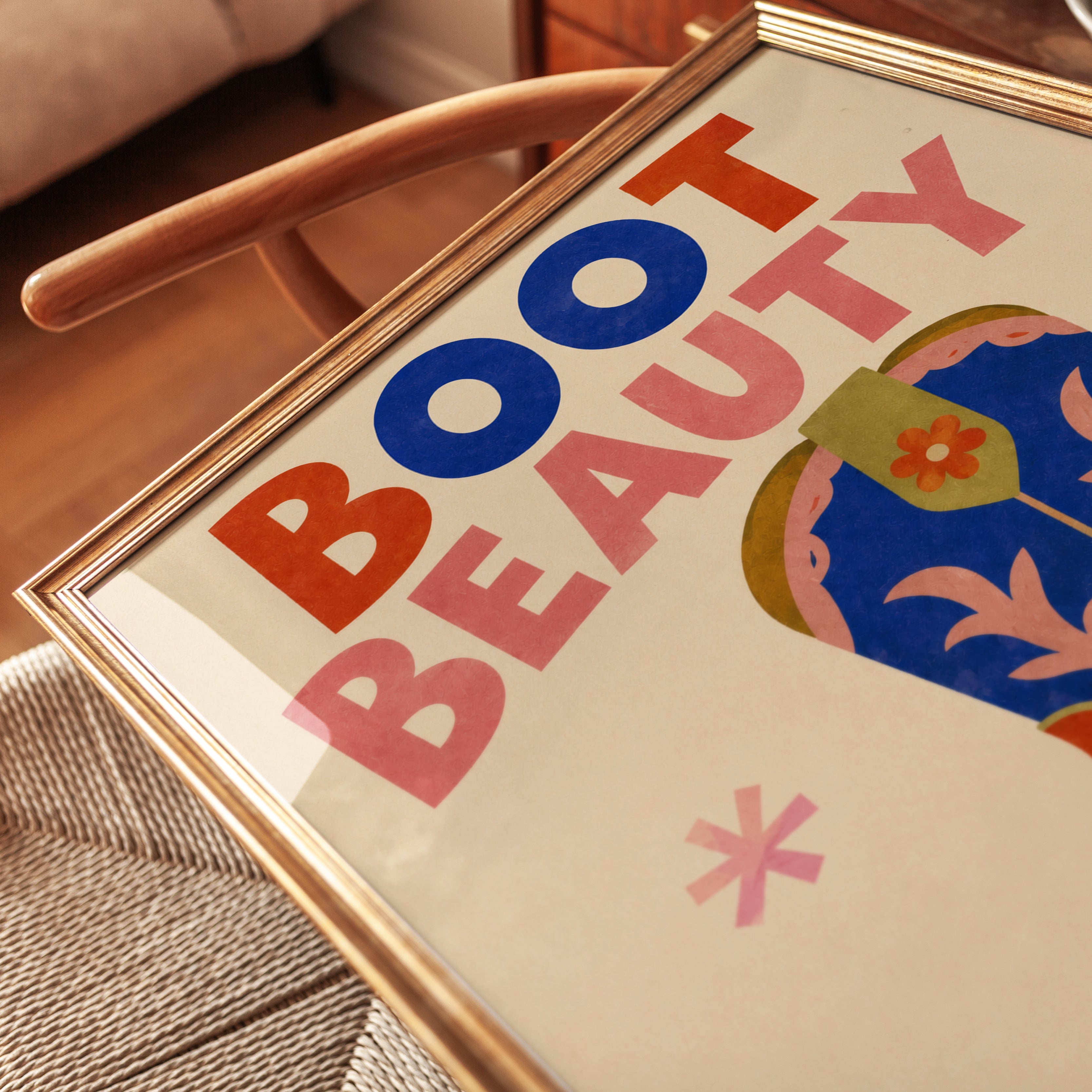 Western Typography Print – Cowgirl Boot Wall Art - detail