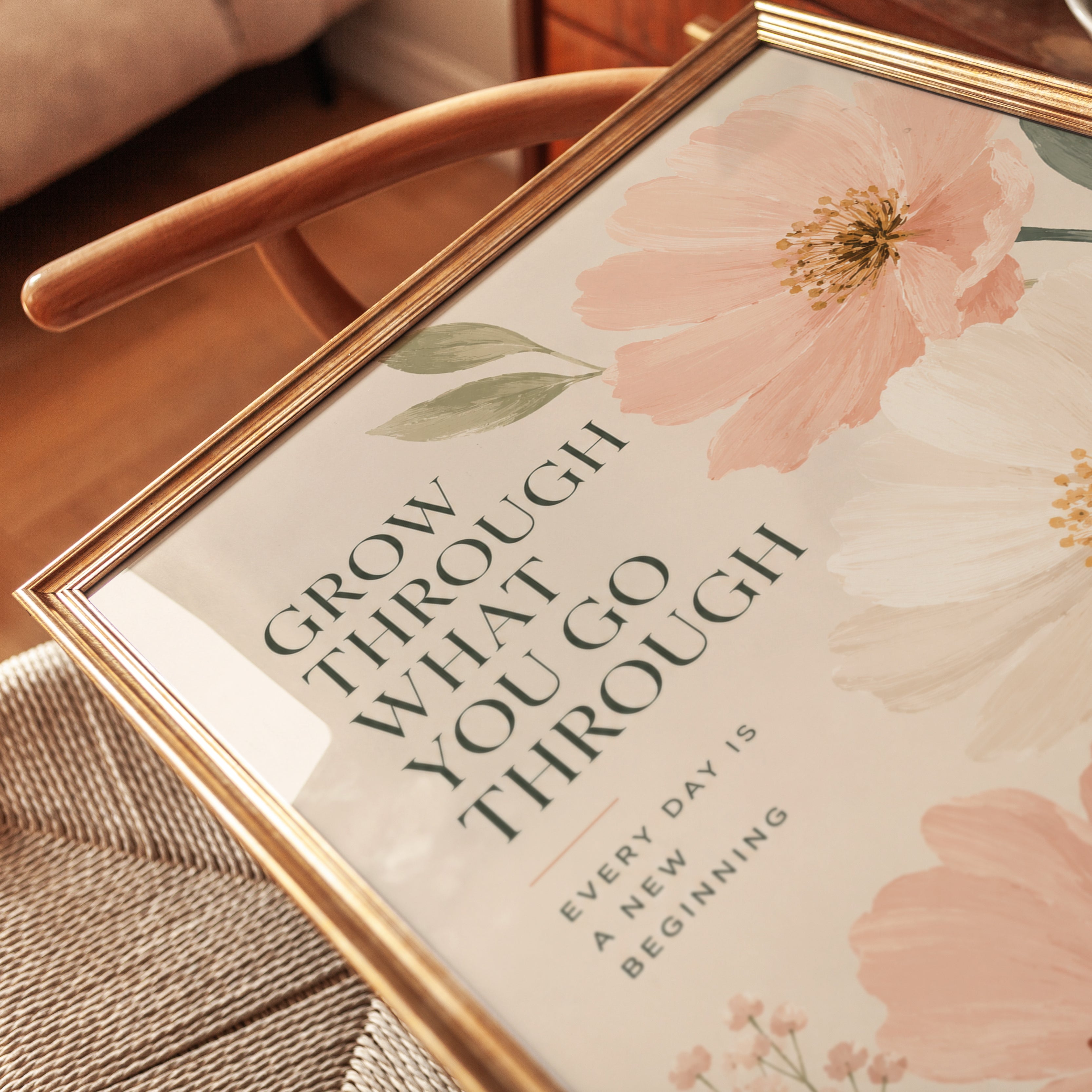 Motivational Floral Wall Art - detail