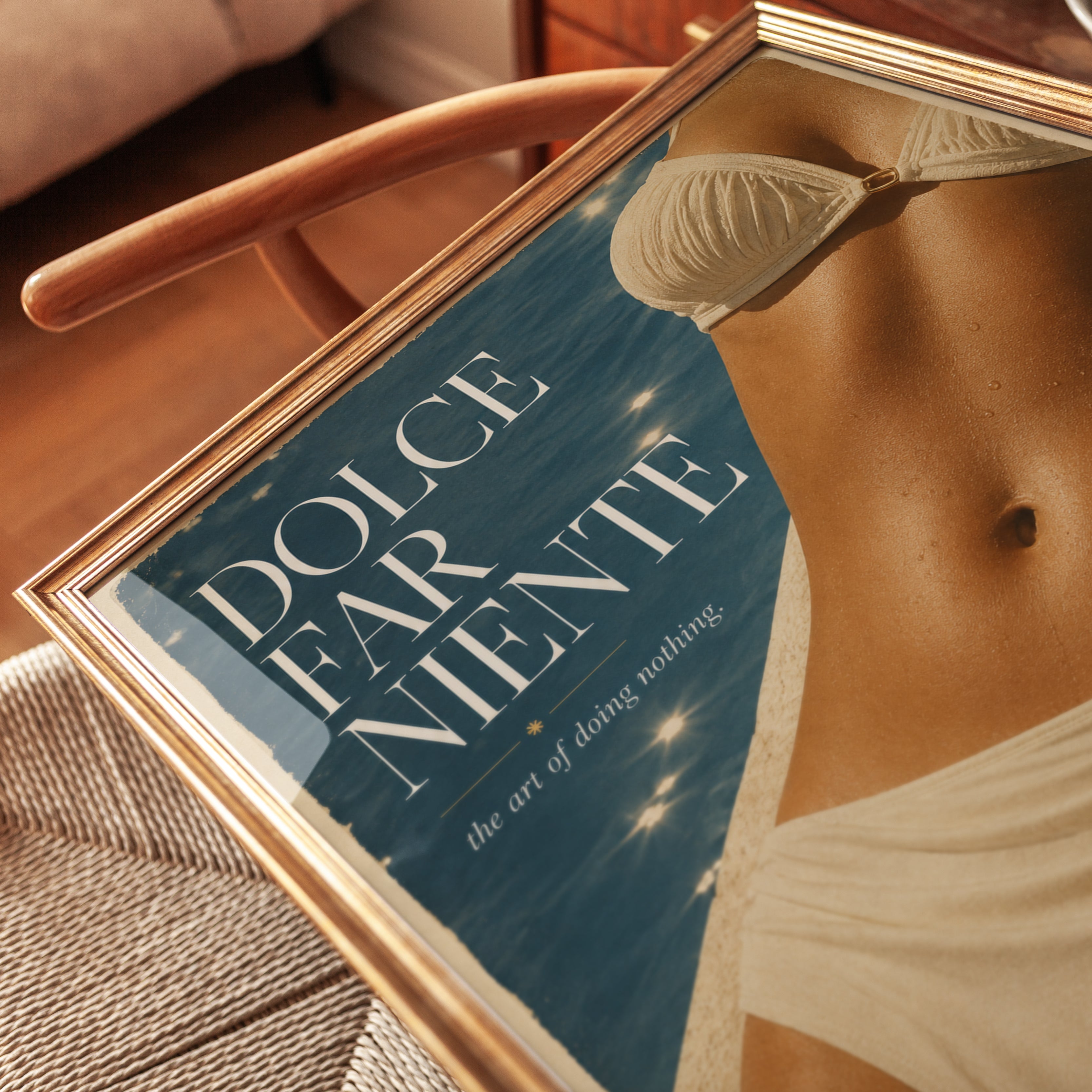 Dolce Far Niente Poster: Vintage Italian Riviera Travel Art - detail