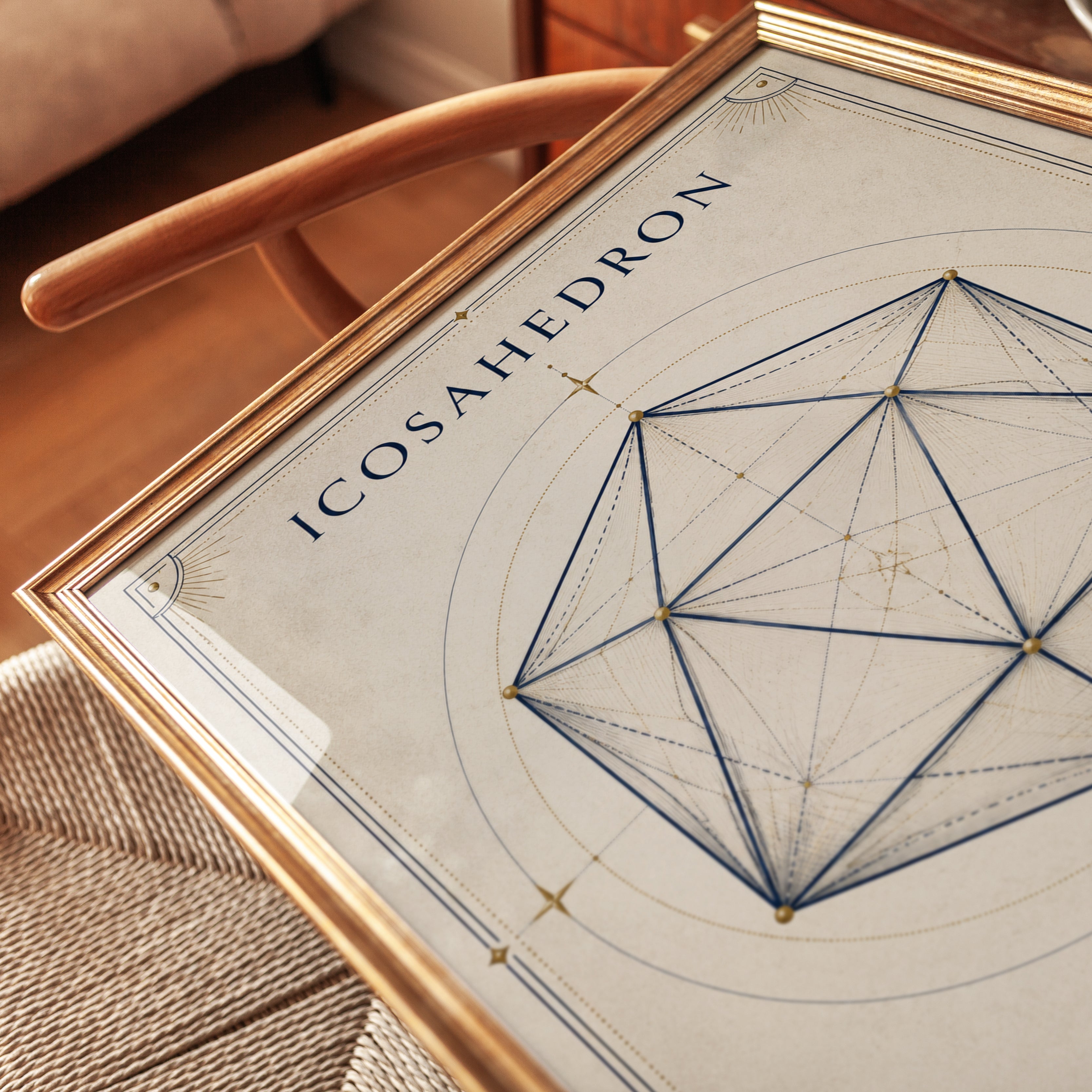Sacred Geometry Print: Icosahedron Design - detail