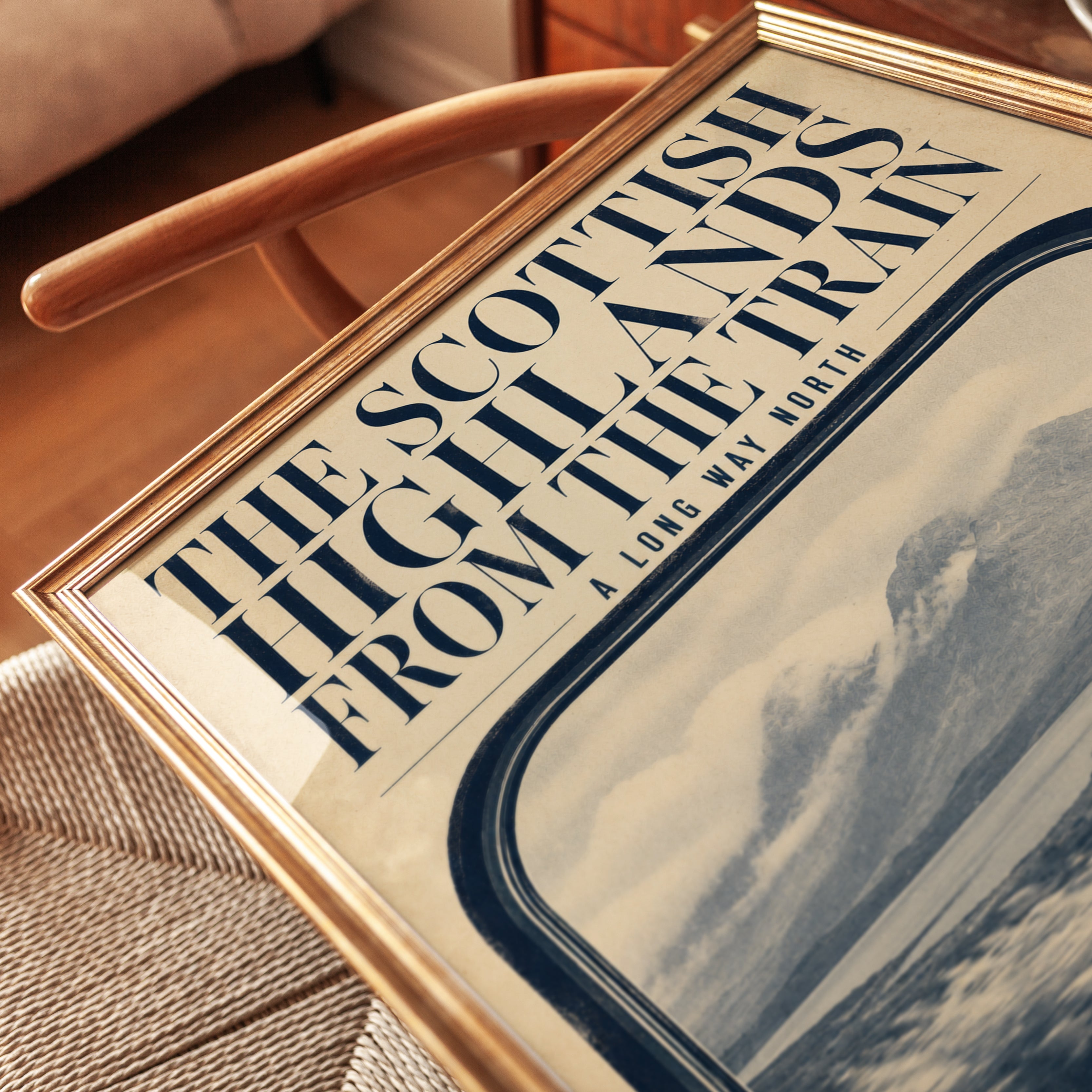 Scottish Highlands Train Window Poster: Vintage Travel Art Print - detail